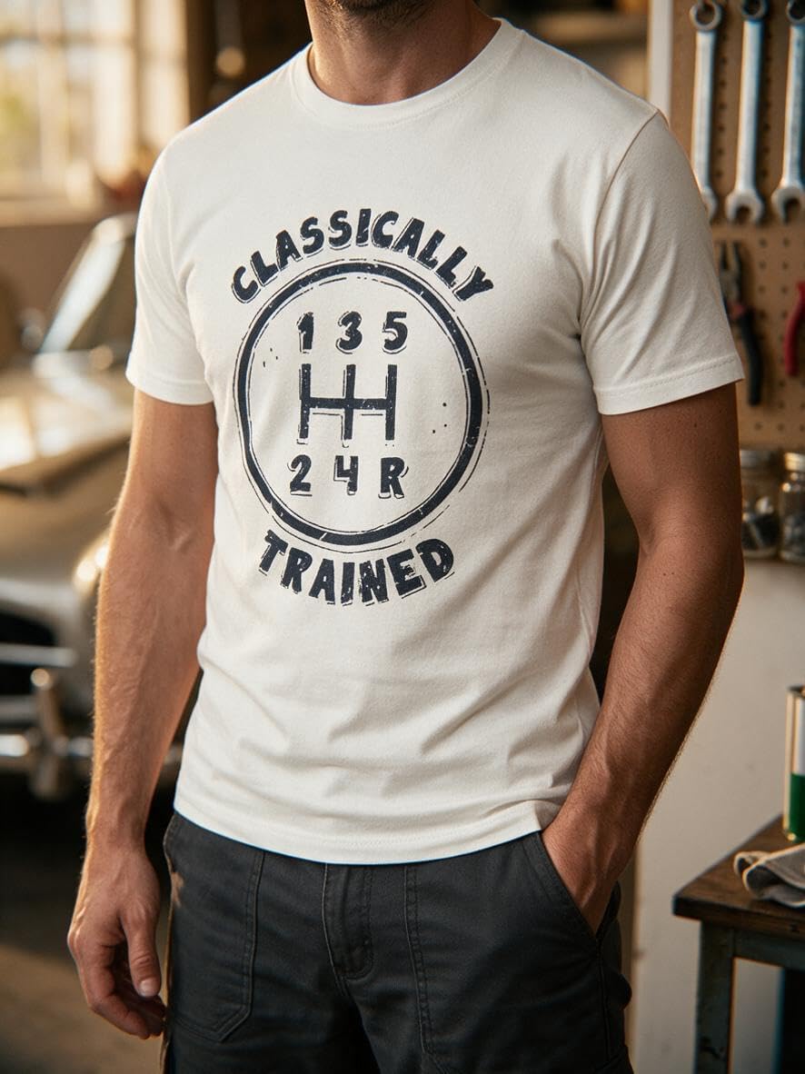 Classically Trained Graphic Tee Funny Shirts for Men White - White