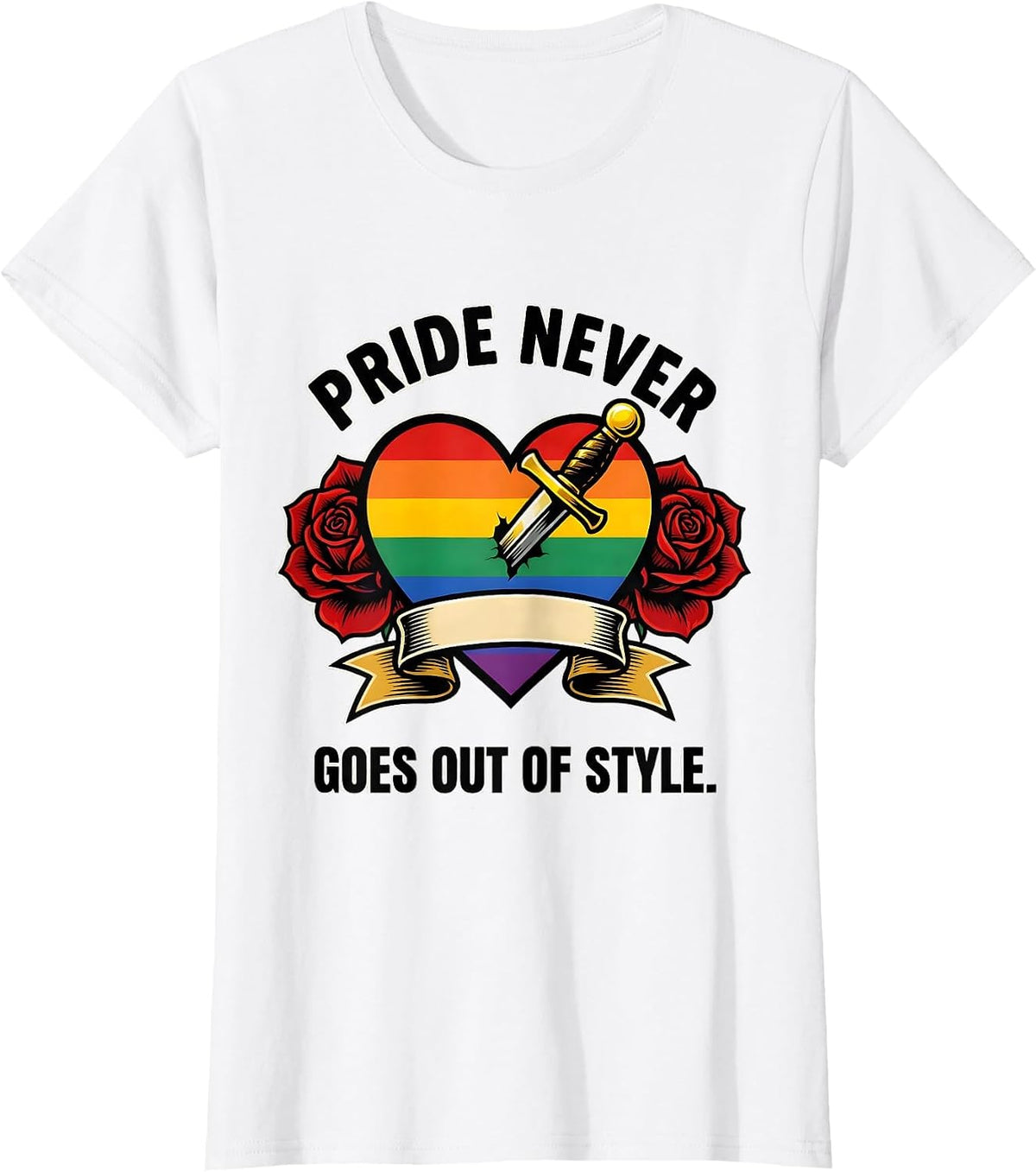 Pride Never Goes Out of Style Graphic Design T-Shirt - White