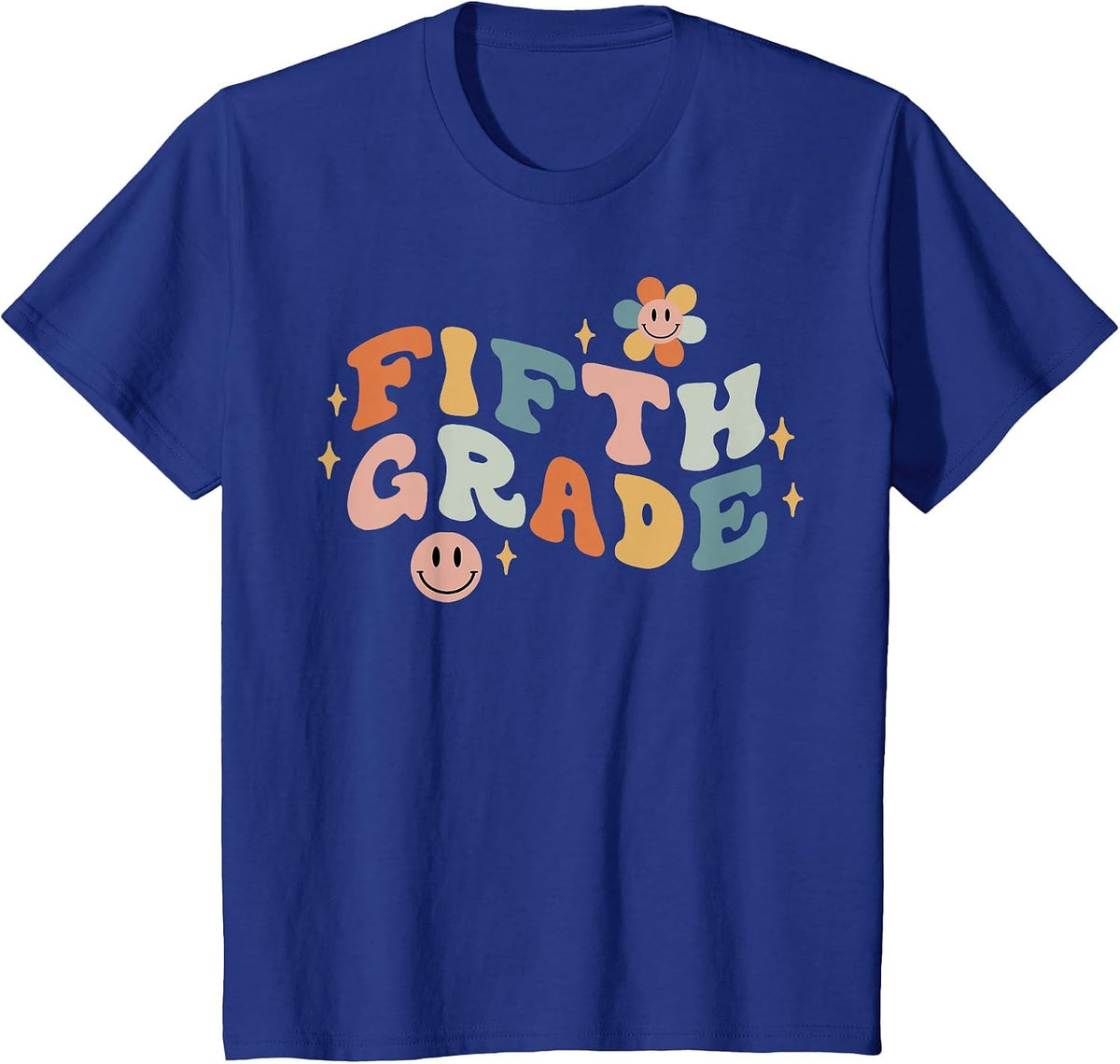 Fifth Grade Teacher Back to School Retro 5th Grade T-Shirt - Royal Blue