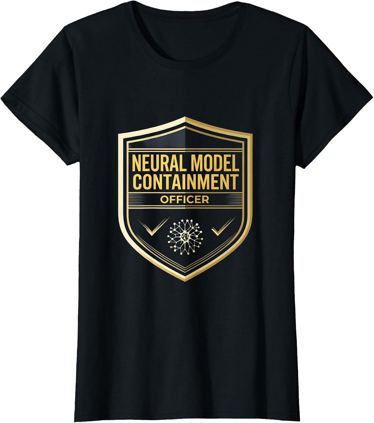 Women's Neural Model Containment Officer Funny AI Engineer Tech T-Shirt - Black