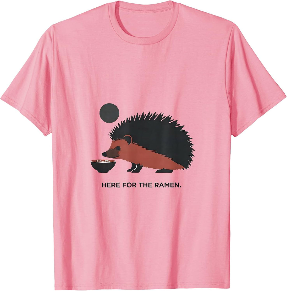 Men's Here For The Ramen Funny Japanese Cat Anime Kawaii Graphic T-Shirt - Pink
