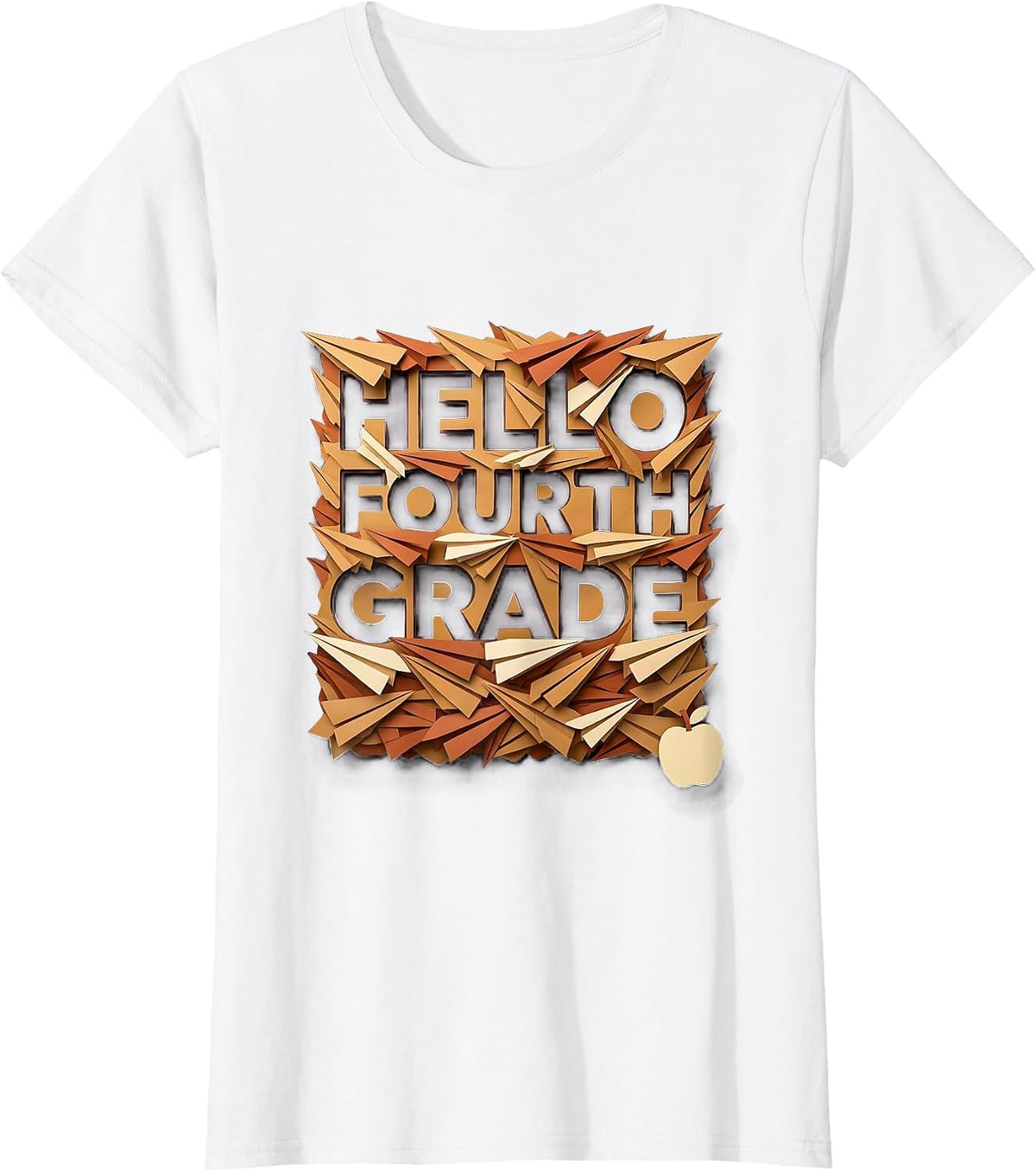 Hello Fourth Grade Leopard Teacher Back To School T-Shirt - White