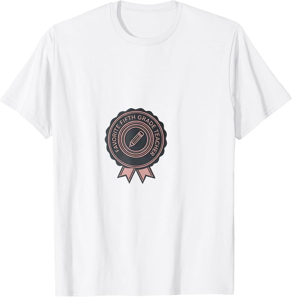 Men's Favorite Fifth Grade Teacher Minimalist Coquette Bow Back T-Shirt - White