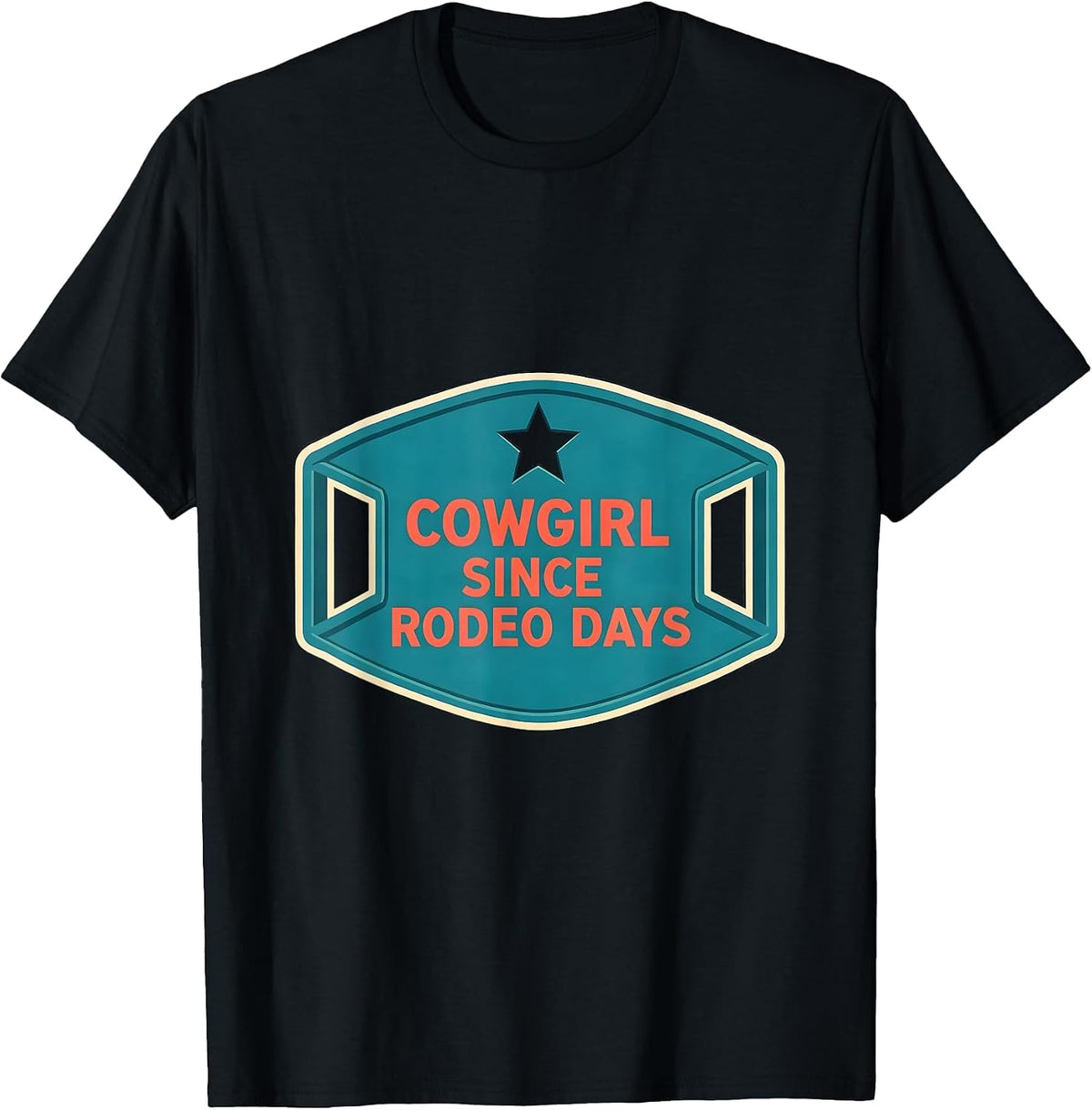 Men's Cowgirl Since Rodeo Days Vintage Western Retro Cowgirl Humor T-Shirt - Black