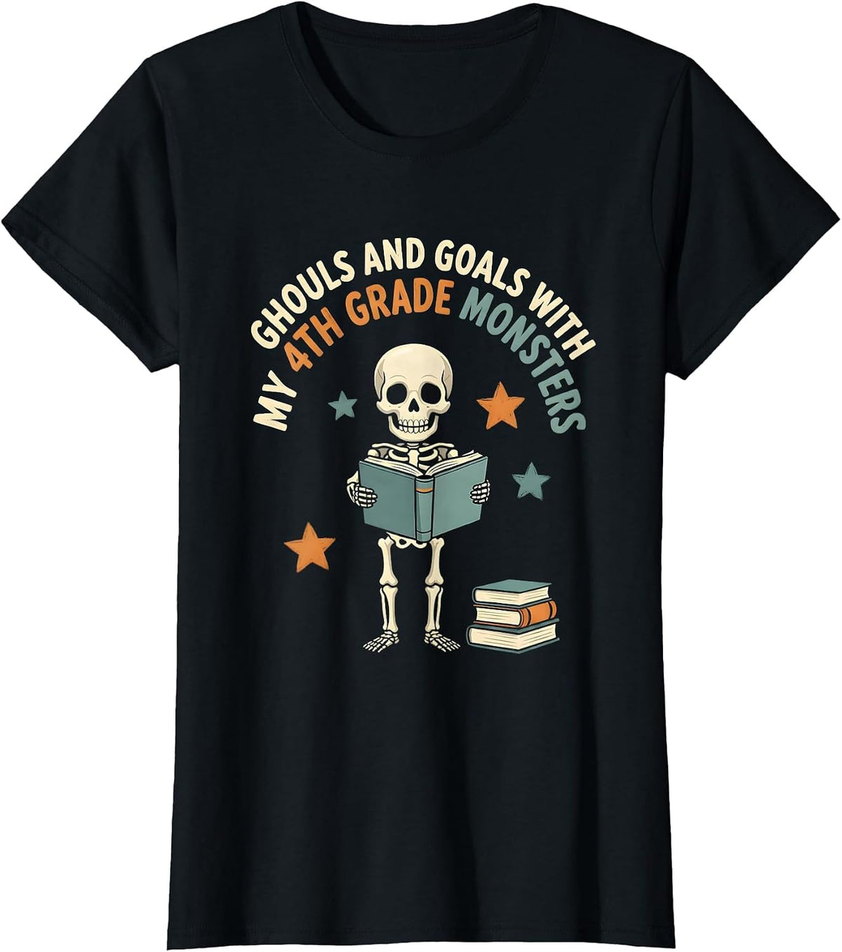 Ghouls And Goals With My 4th Grade Monsters Teacher T-Shirt - Black