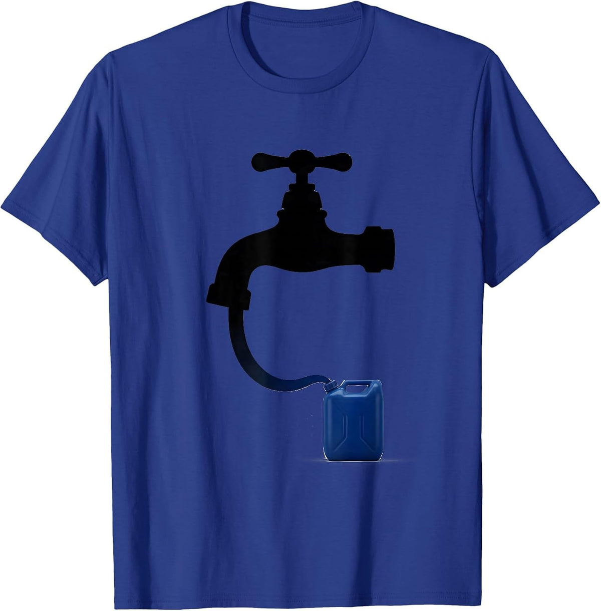 Faucet Jerry Can Minimalist Van Life Nomad T-Shirt - Royal Blue