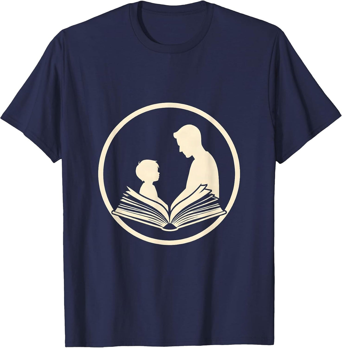 Paraprofessional Reading Together Graphic Design T-Shirt - Navy Blue