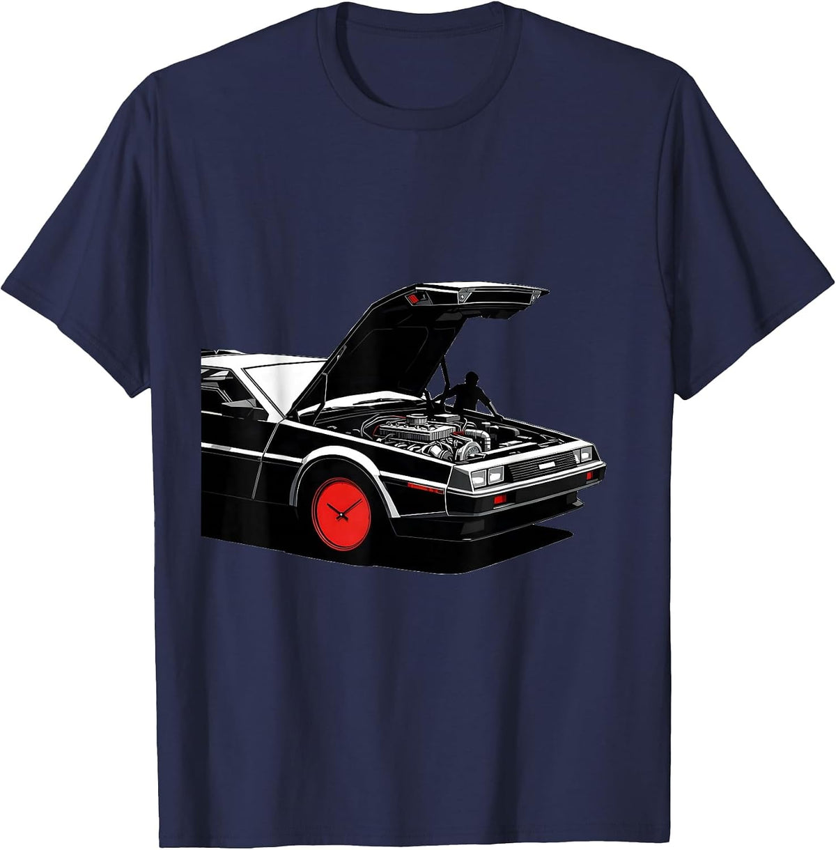 Men's Classic Coupe Engine Humor Car Guy Garage Enthusiast T-Shirt - Navy Blue