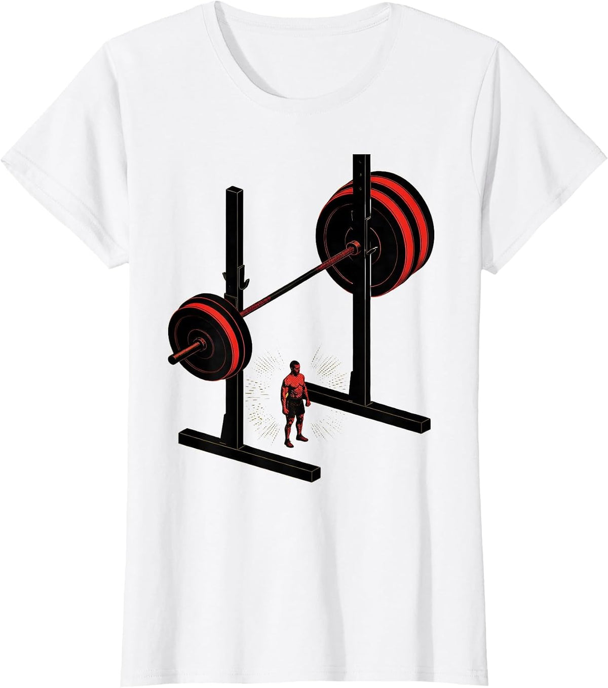 Squat Rack Workout Gym Humor Deadpan Fitness T-Shirt - White