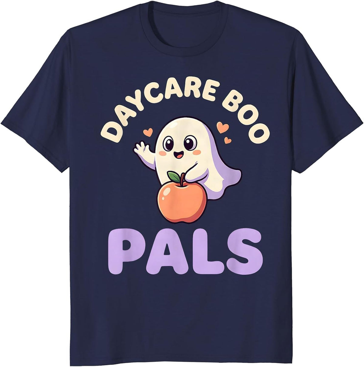 Daycare Boo Pals Cute Kawaii Halloween Teacher Staff T-Shirt - Navy Blue