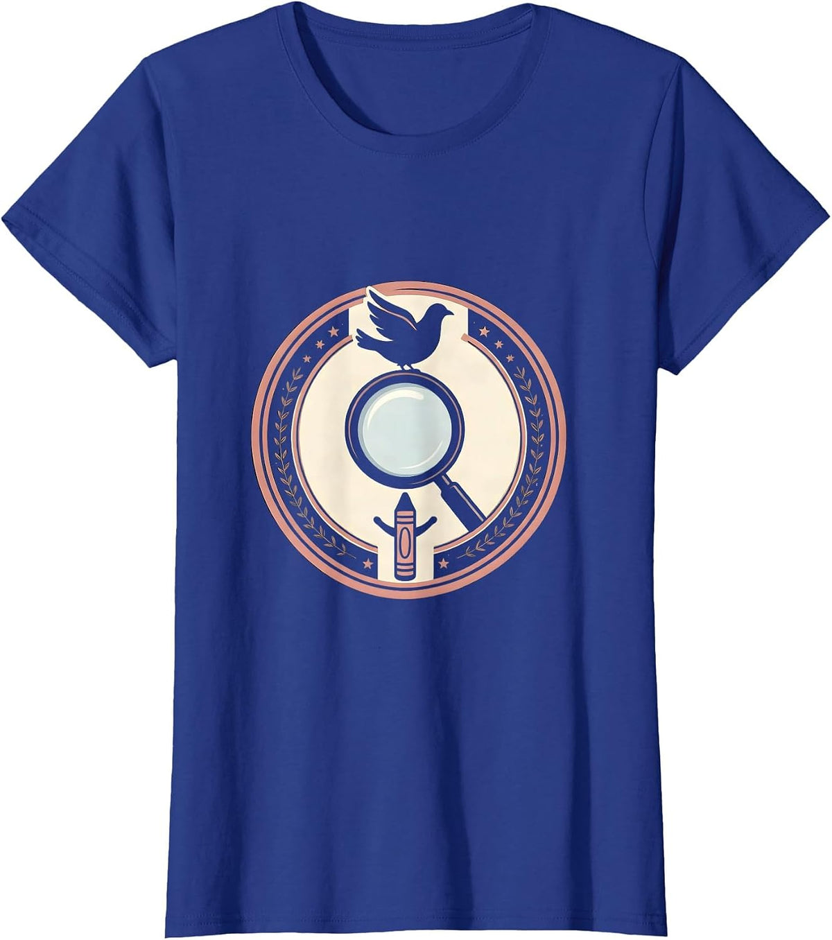 Women's Paraprofessional Magnifying Glass Child Drawing T-Shirt - Royal Blue