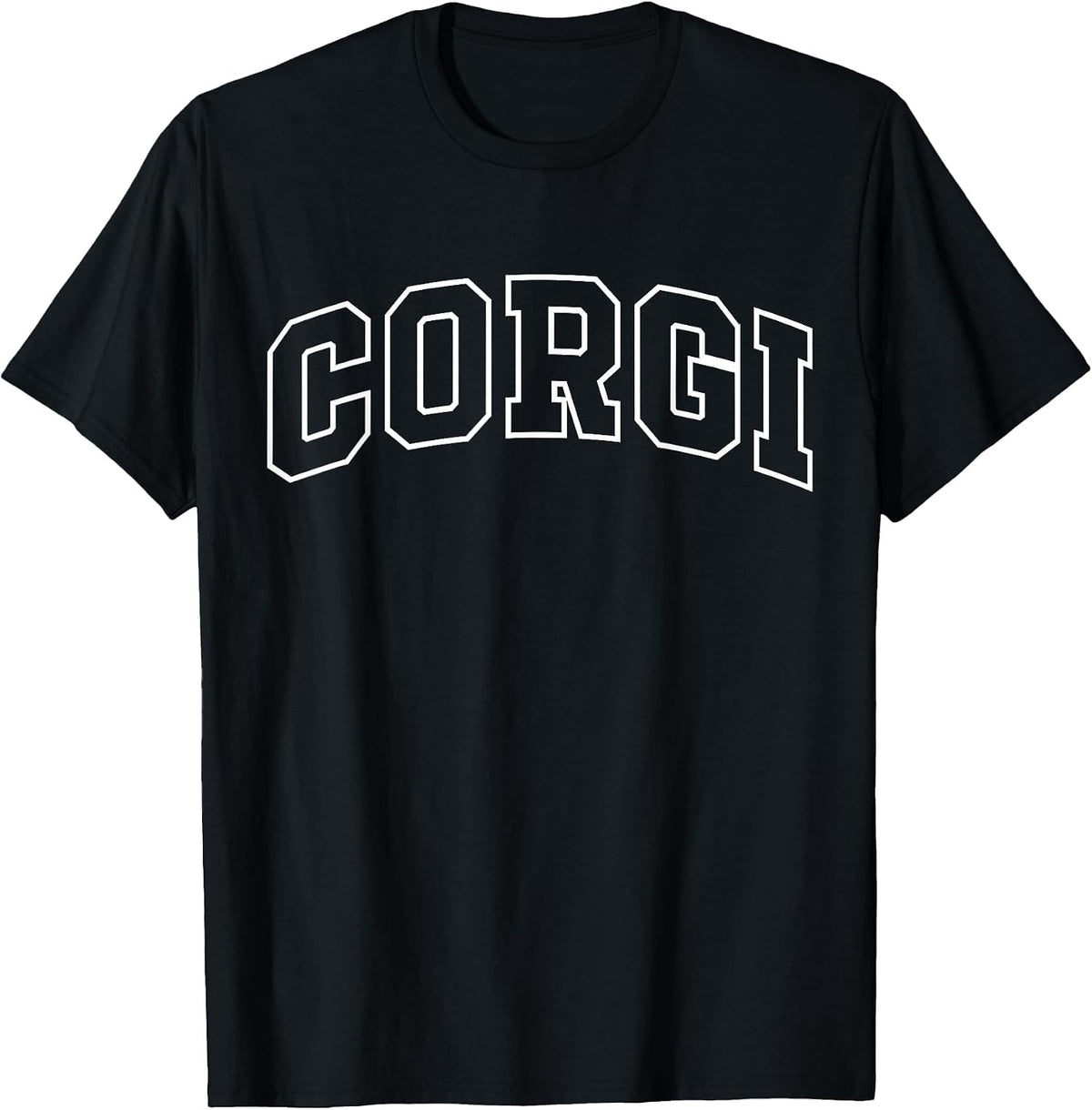 Corgi Funny Athletic Lettering Pet Owner Dog Lover T-Shirt - Black