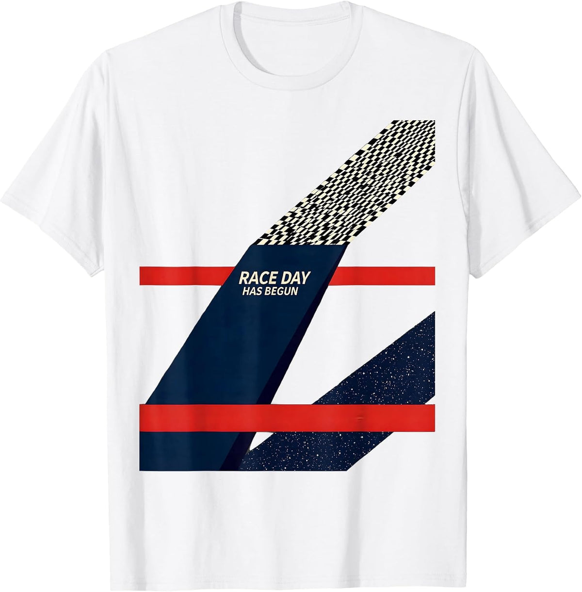 Men's Race Day Has Begun Constructivist Patriotic Motorsports Fan T-Shirt - White