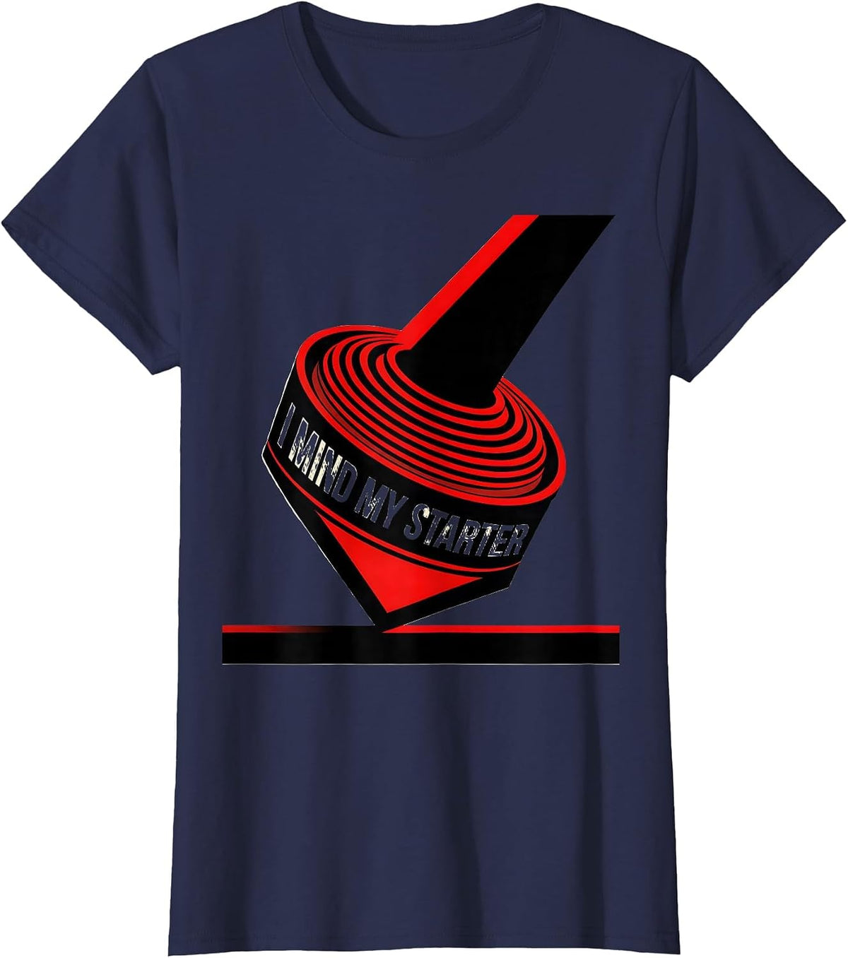 Women's I Mind My Starter Funny Baker Sourdough Bread Baking Gift T-Shirt - Navy Blue