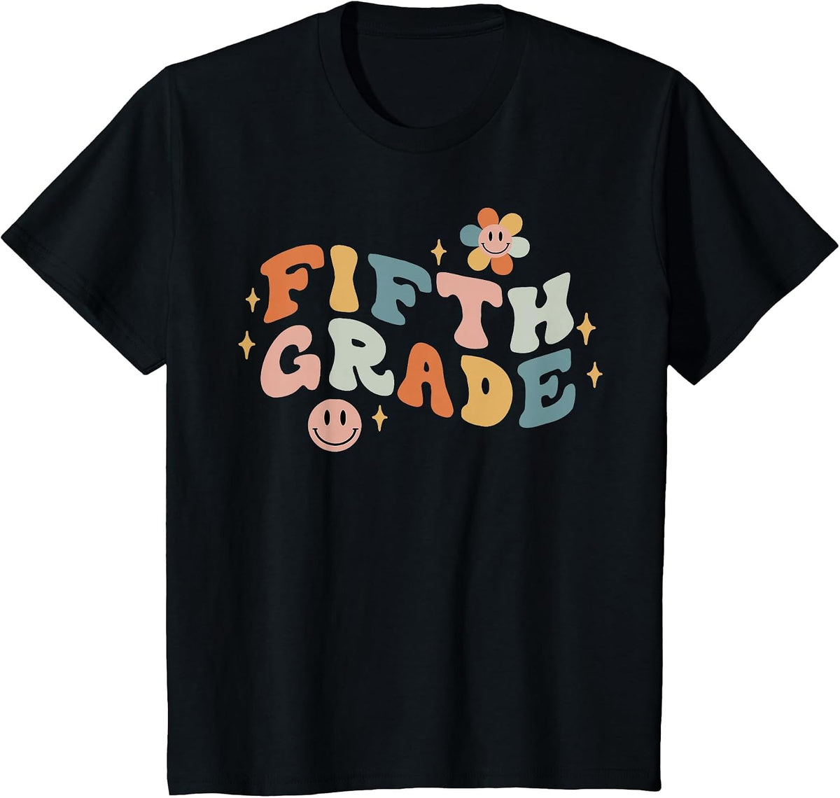 Fifth Grade Teacher Back to School Retro 5th Grade T-Shirt - Black