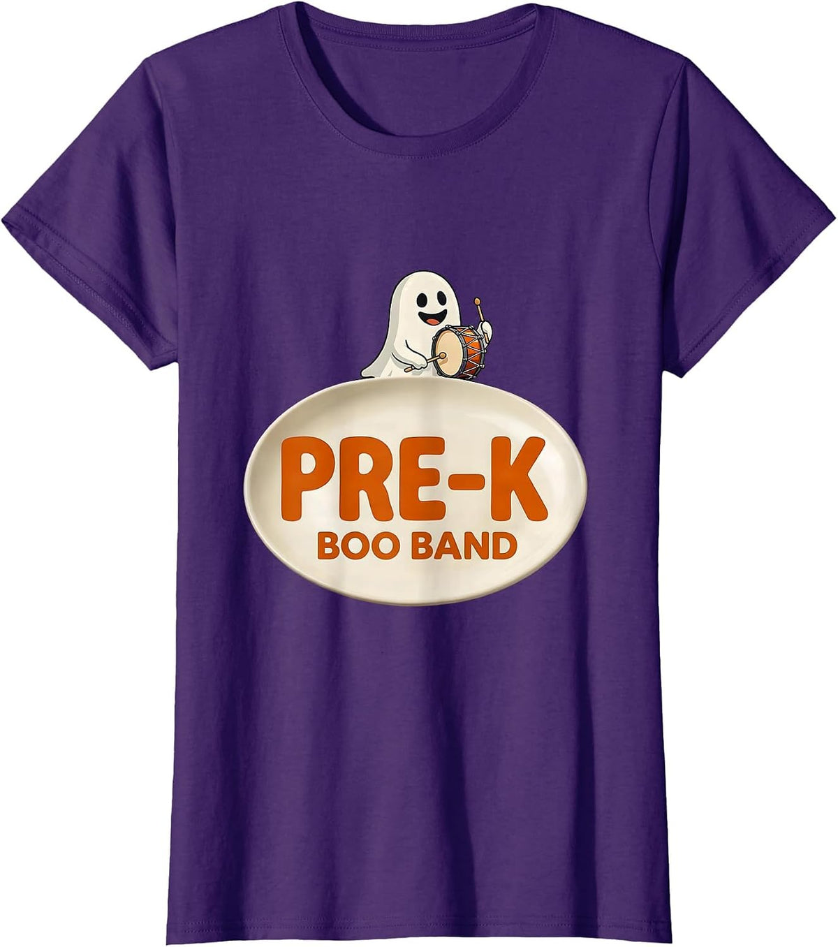 Women's Pre-K Boo Band Cute Playful Halloween Teacher Preschool T-Shirt - Purple