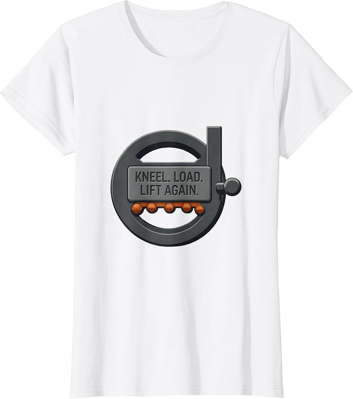 Kneel Load Lift Again Editorial Conceptual Christian Gym T-Shirt - White