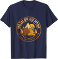 Mosh Or Go Home Metal Band Graphic Design T-Shirt - Navy Blue
