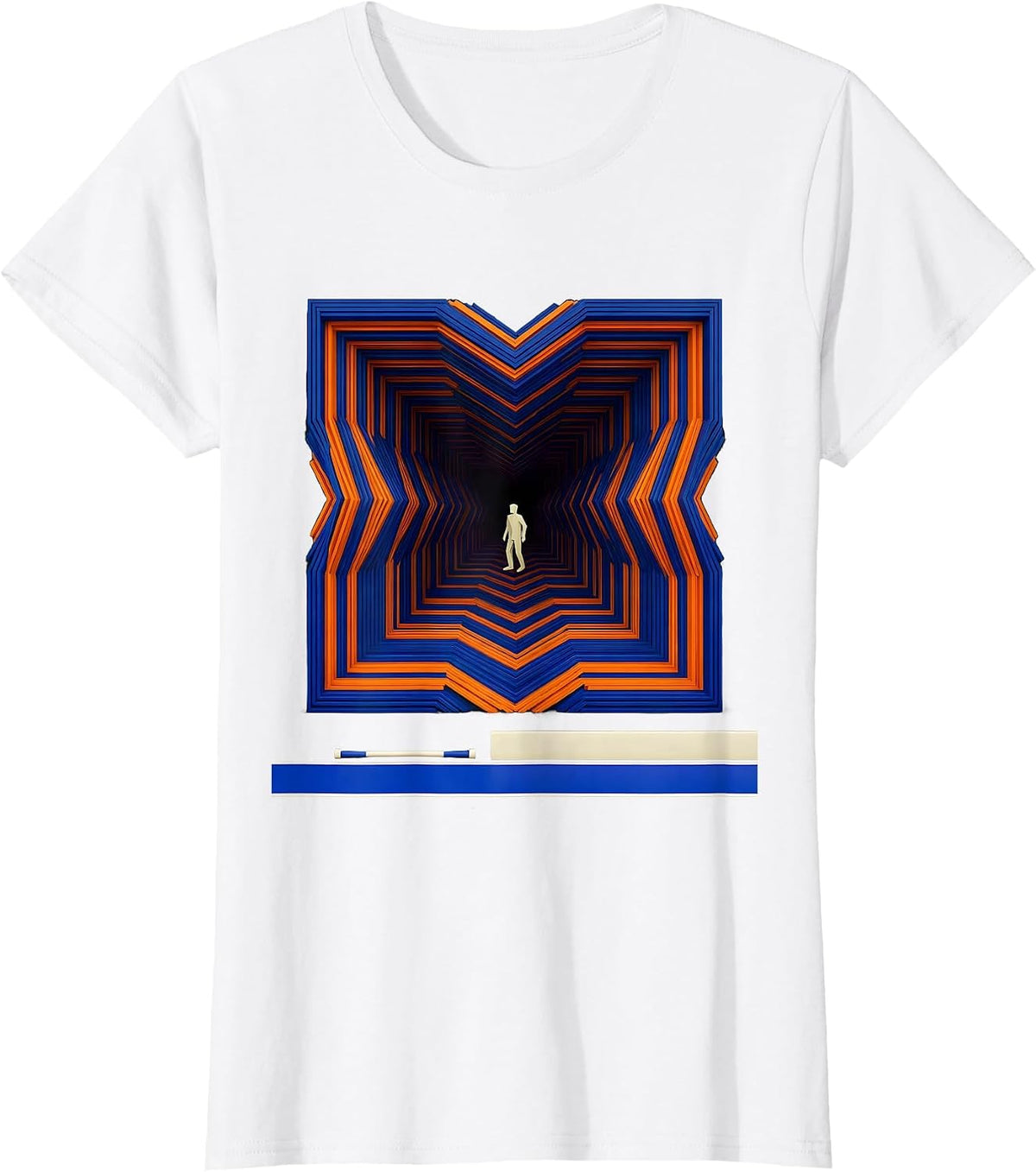 Women's Angular Zigzag Course Gates Cross Country Runner Humor T-Shirt - White