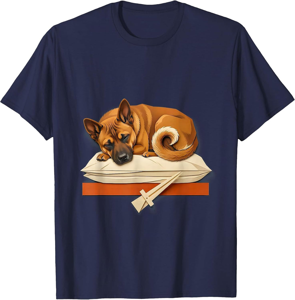 Basenji Dog Official Sleepshirt Napping Pajamas T-Shirt - Navy Blue