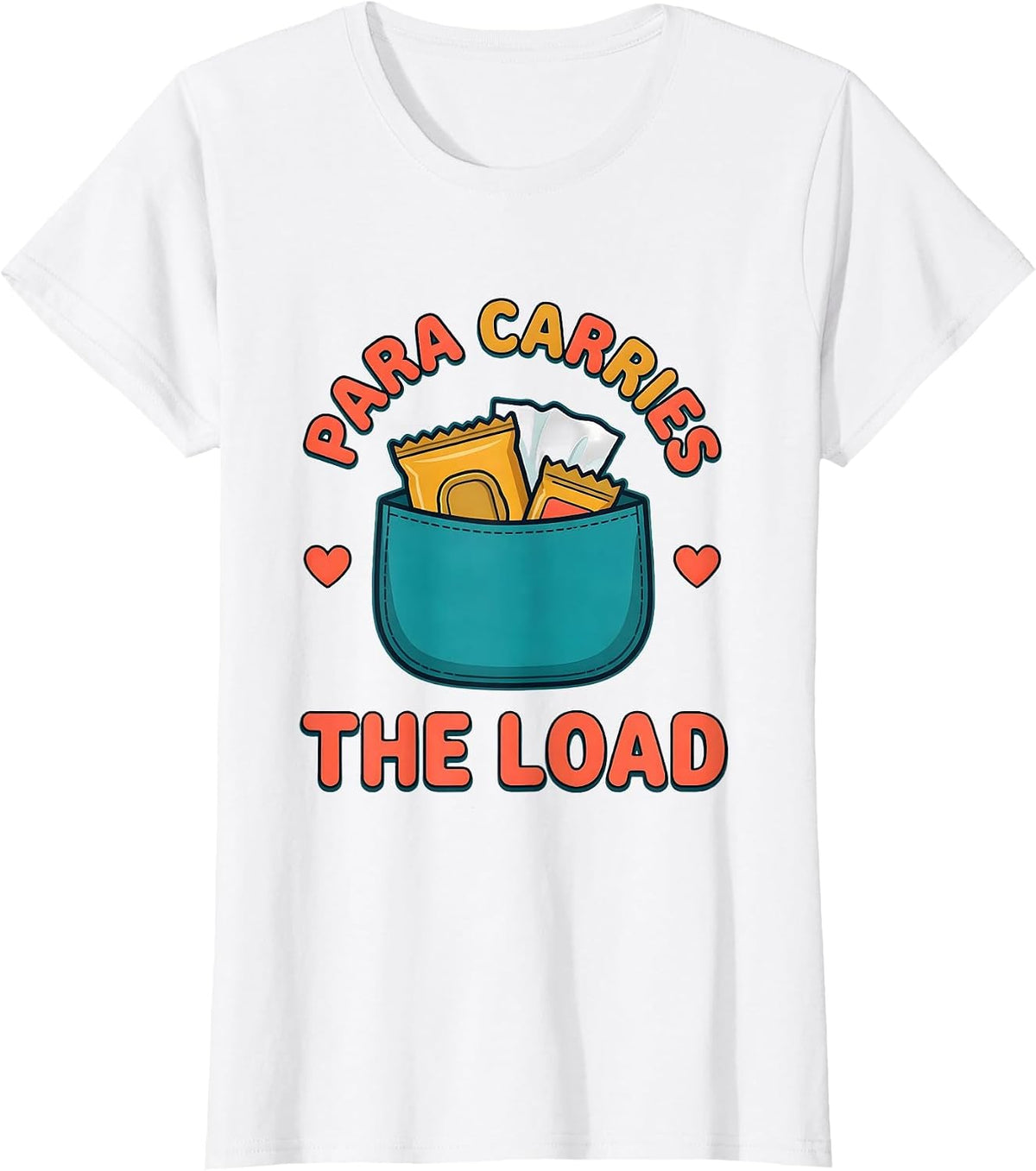 Para Carries The Load Funny Paraprofessional Paraeducator T-Shirt - White