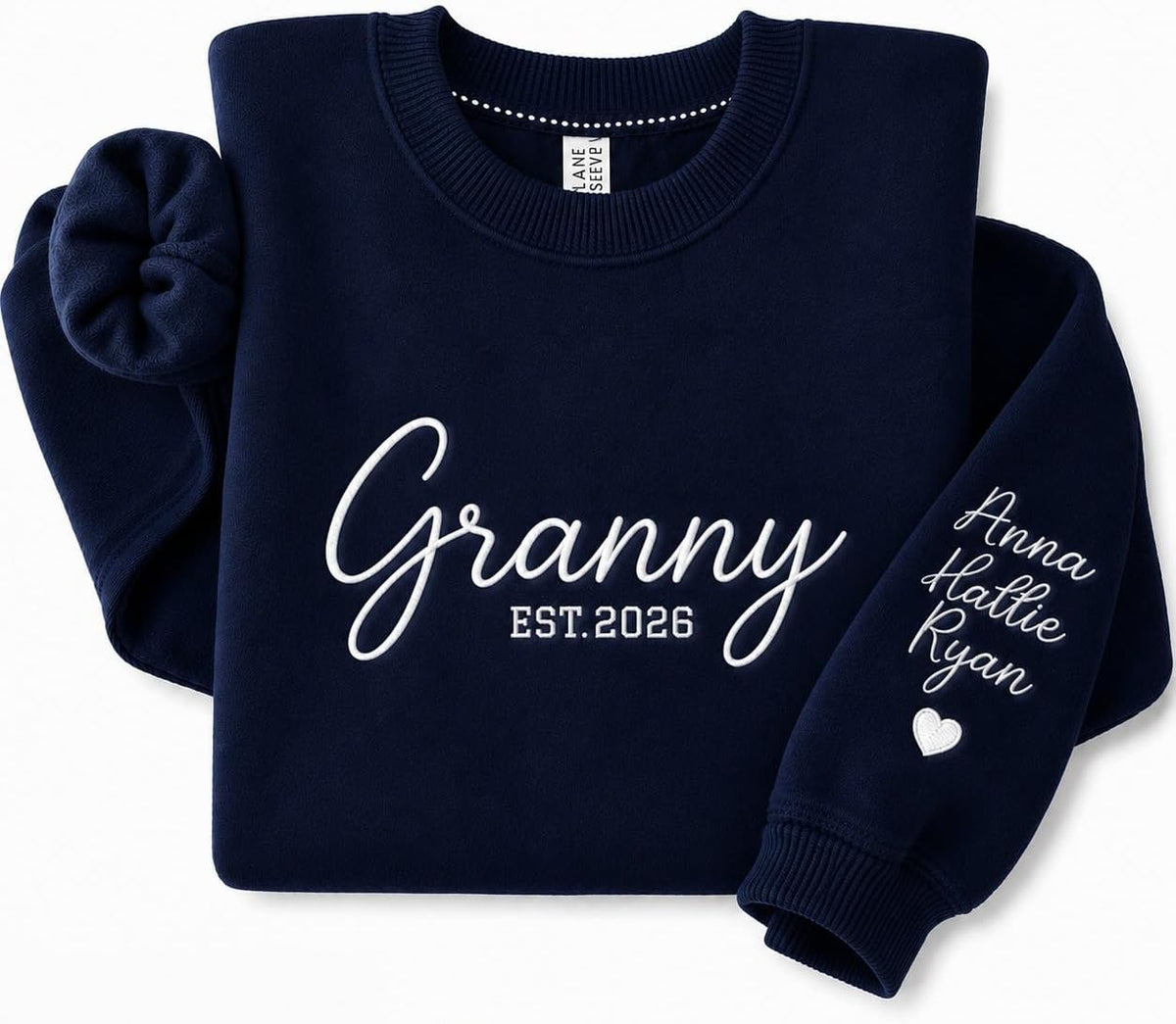 Personalized Embroidered Mama Sweatshirt with Kid Names On Sleeve, Custom Grandma Sweatshirt Gift for Mom Grandma - Granny