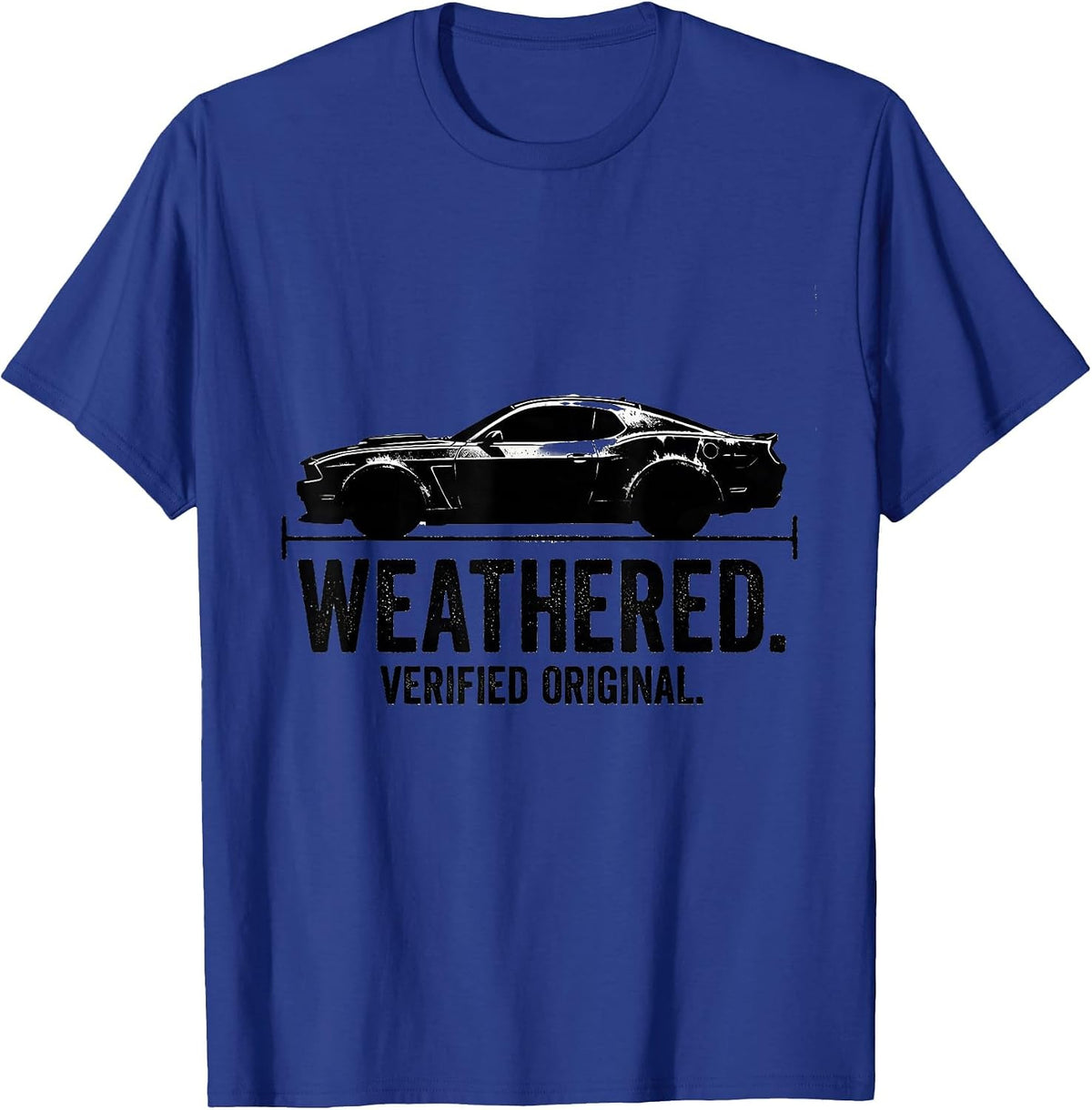 Men's Weathered Verified Original Funny Classic Car Guy Birthday T-Shirt - Royal Blue
