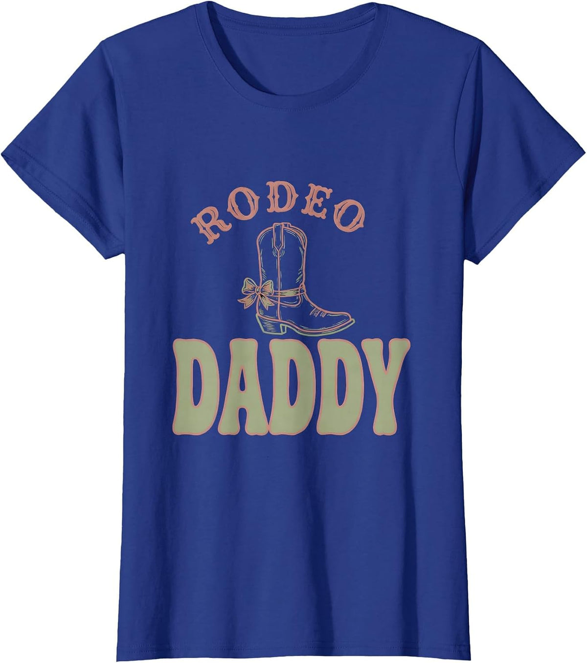 Women's Rodeo Daddy Boho Typography Cowgirl Birthday Party Family T-Shirt - Royal Blue