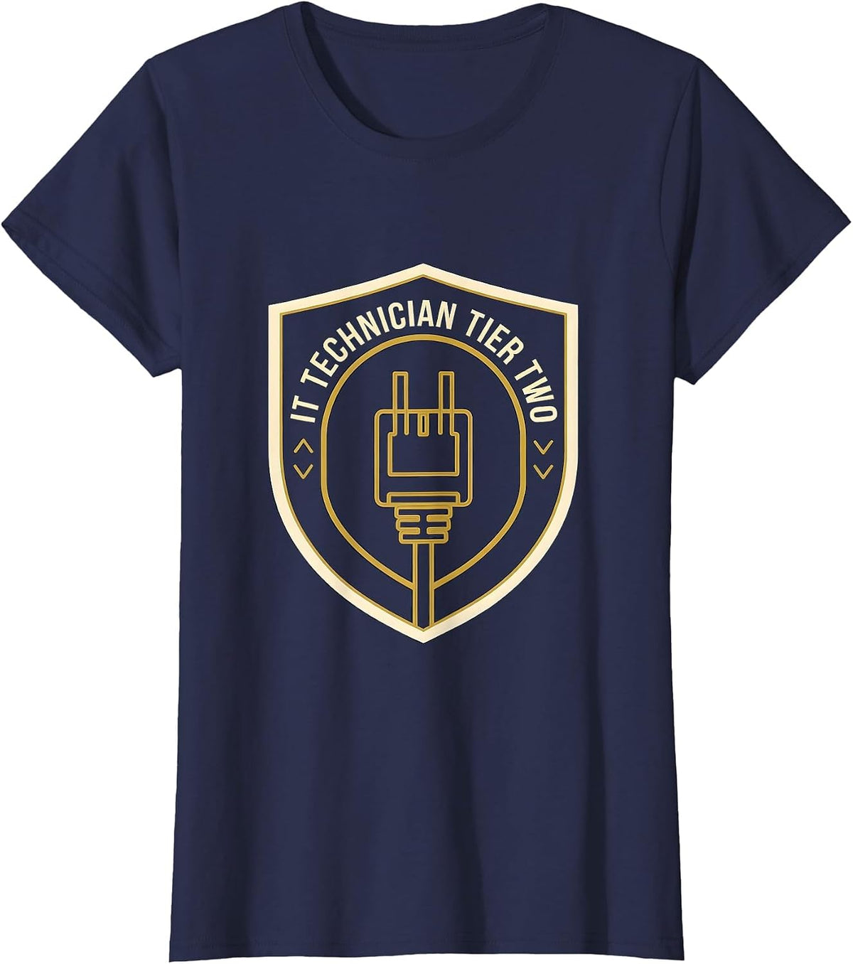 Women's IT Technician Tier Two Funny IT Support Sarcastic Tech Humor T-Shirt - Navy Blue