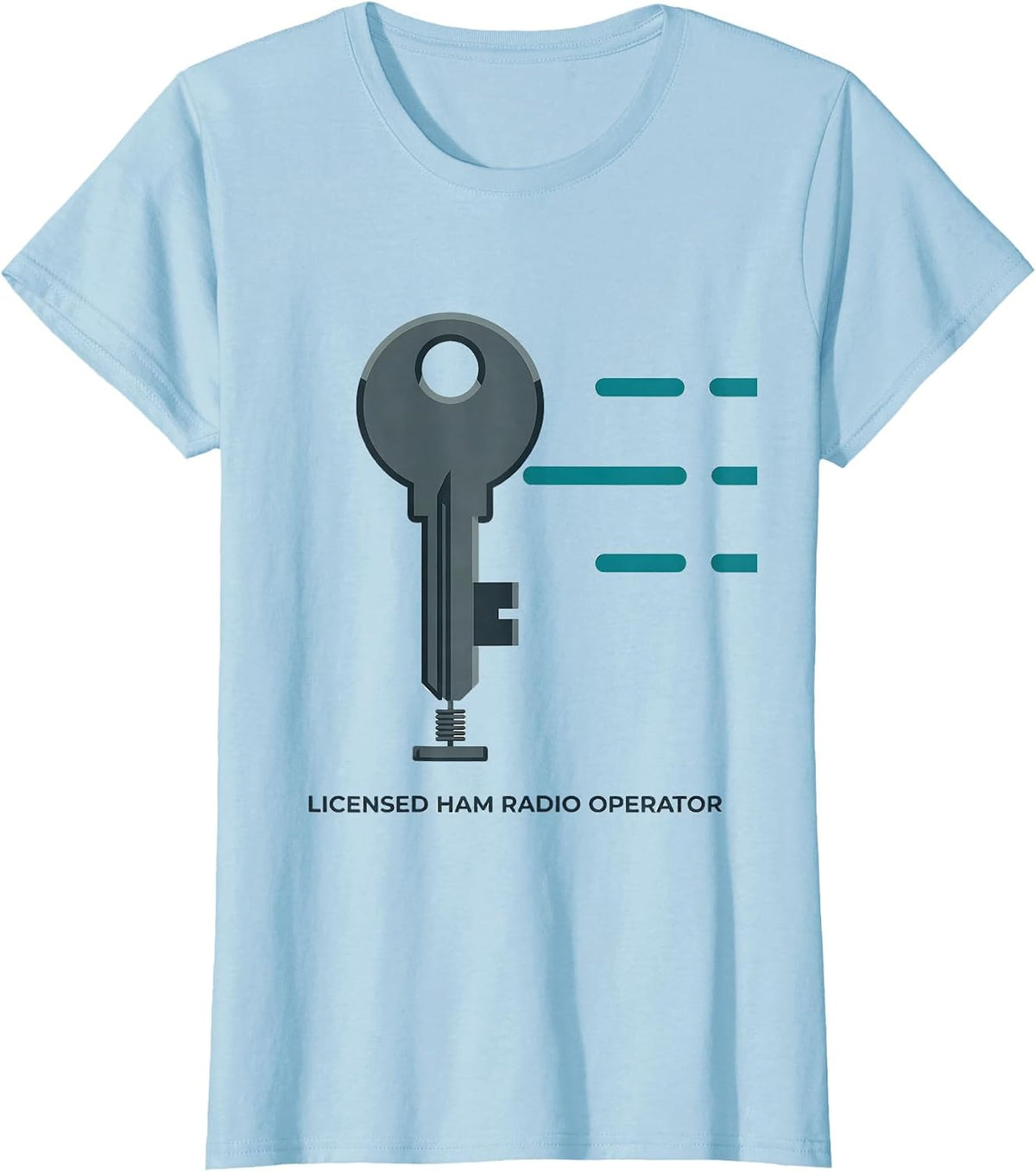 Women's Licensed Ham Radio Operator Flat Vector Hobbyist Pride T-Shirt - Baby Blue