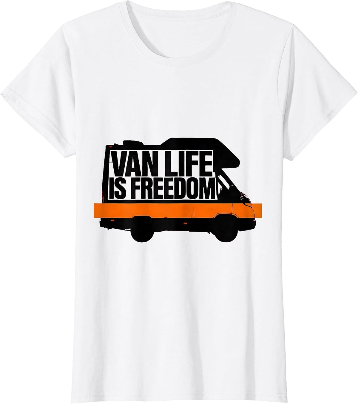 Van Life Is Freedom Brutalist Van Dwellers Nomad Retro T-Shirt - White