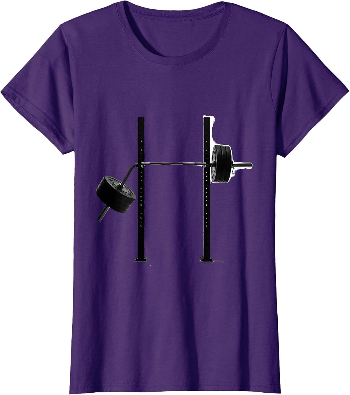 Women's Bent Barbell Funny Gym Workout Humor T-Shirt - Purple