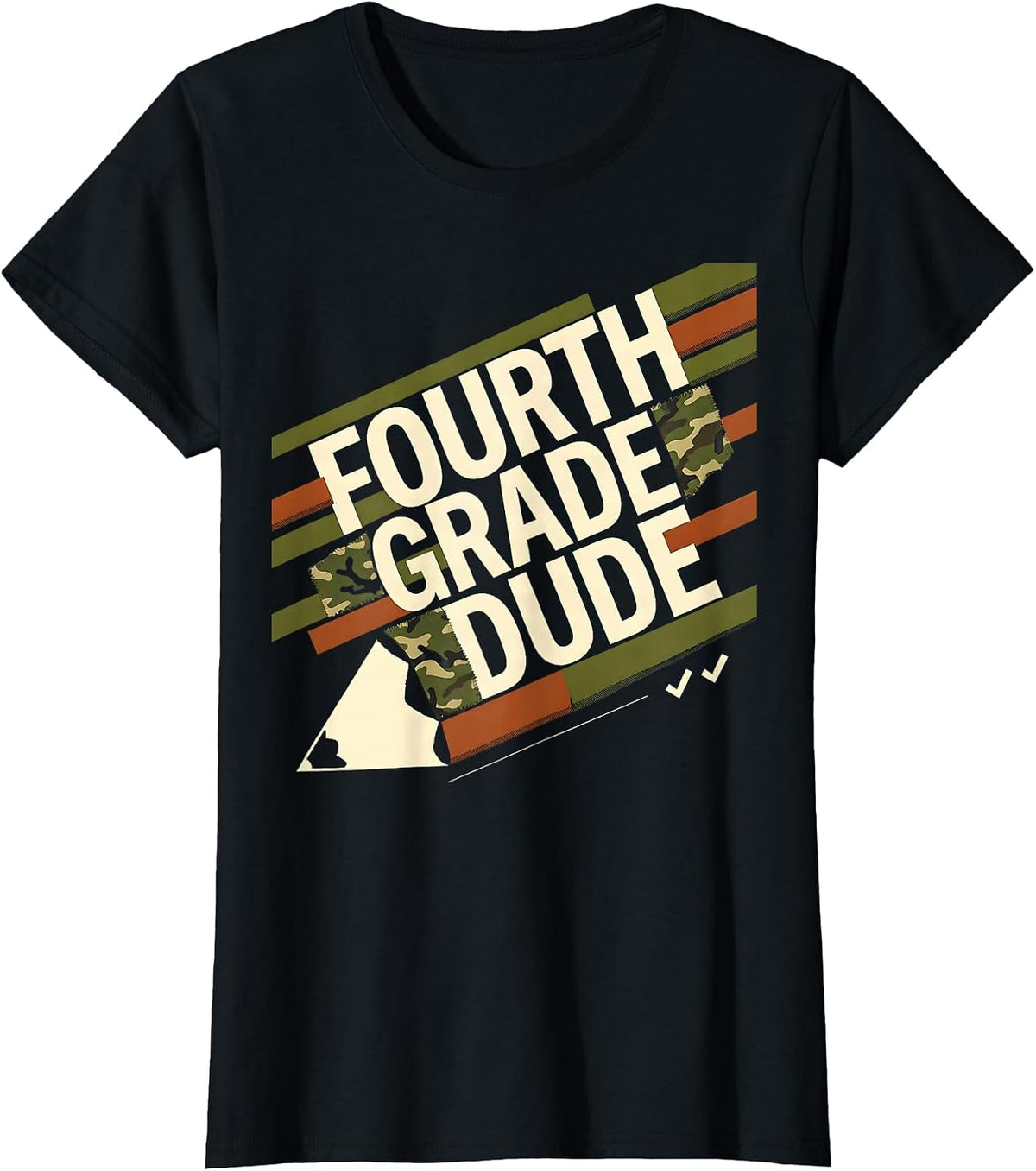 Fourth Grade Dude Camo Back To School Boys Teacher T-Shirt - Black