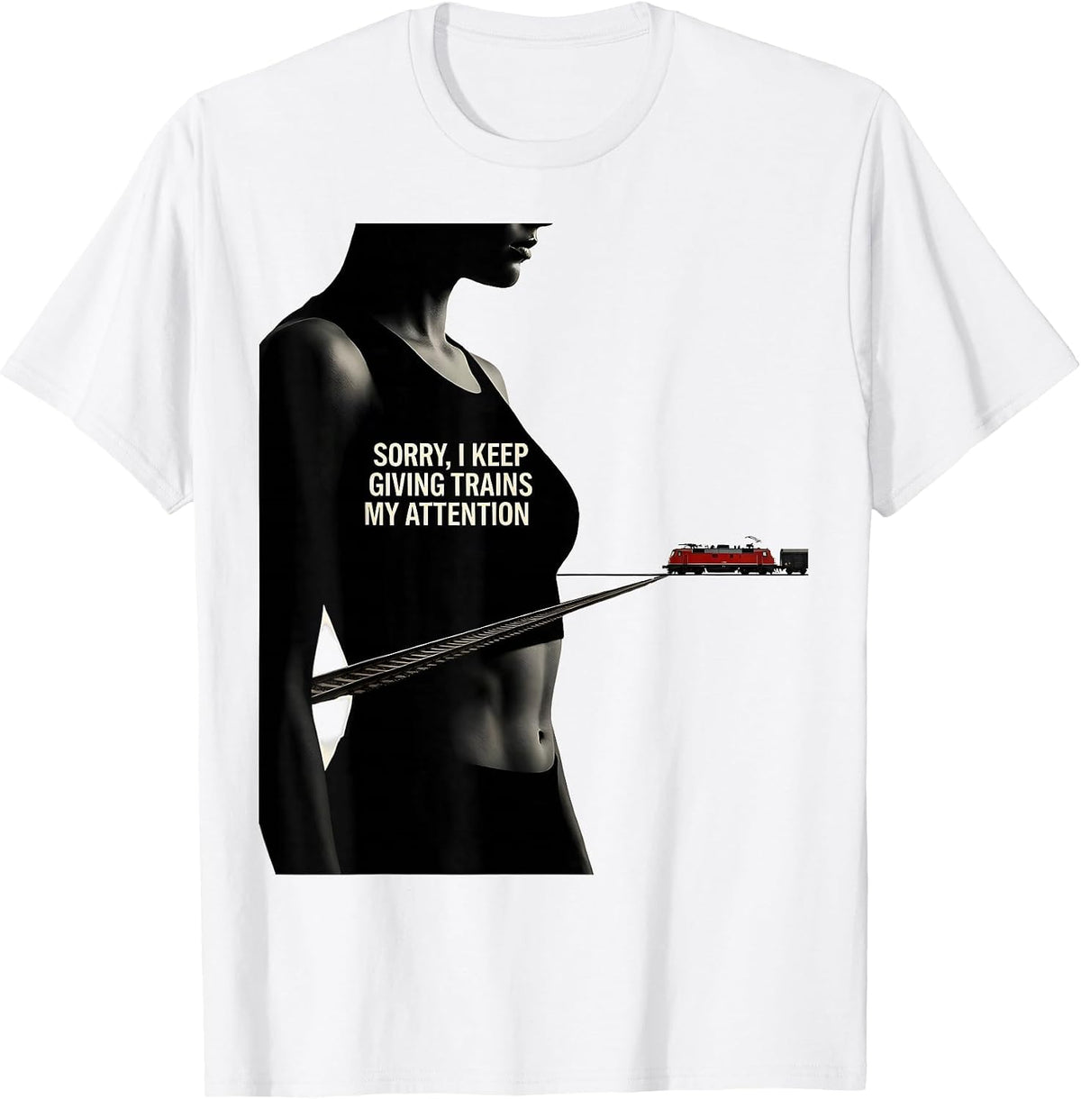 Men's Sorry, I Keep Giving Trains My Attention Train Enthusiast T-Shirt - White