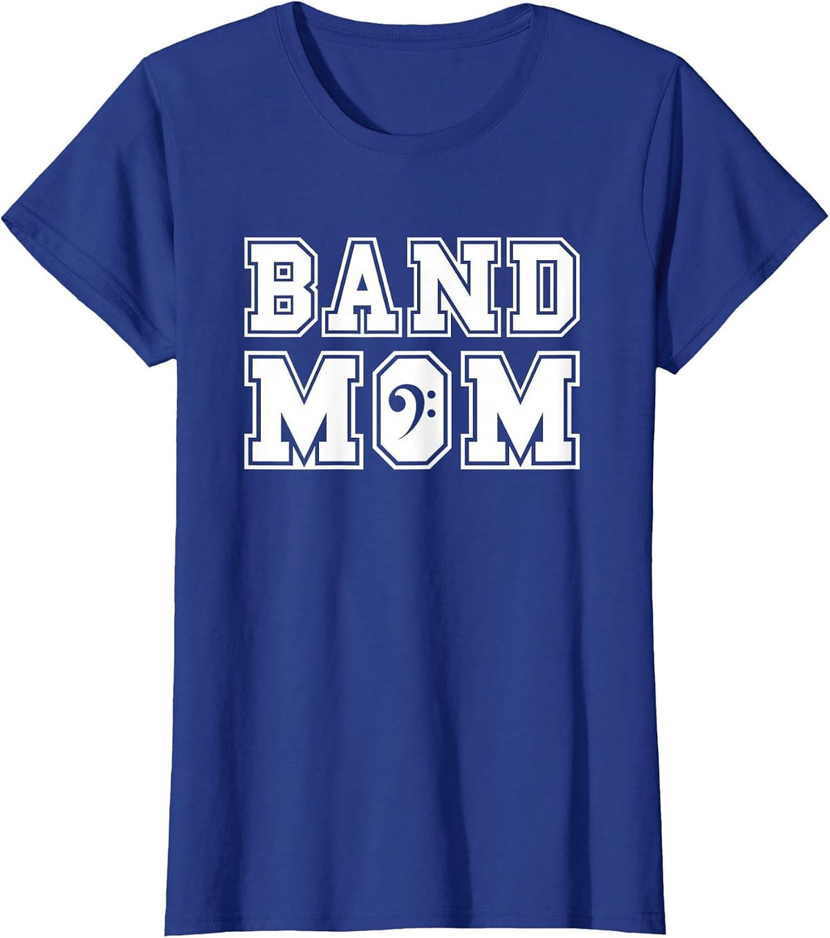 Marching Band Mom Bass Clef Parent Helper Low Brass T-Shirt - Royal Blue