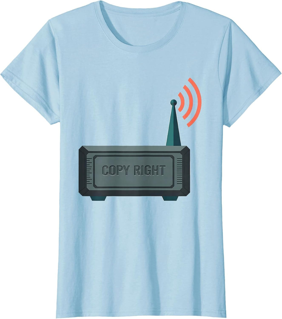 Copy Right Funny Ham Radio Operator Hobbyist Humor T-Shirt - Baby Blue