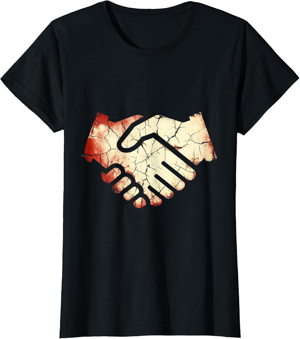 Labor Day Union Solidarity Handshake Graphic T-Shirt - Black