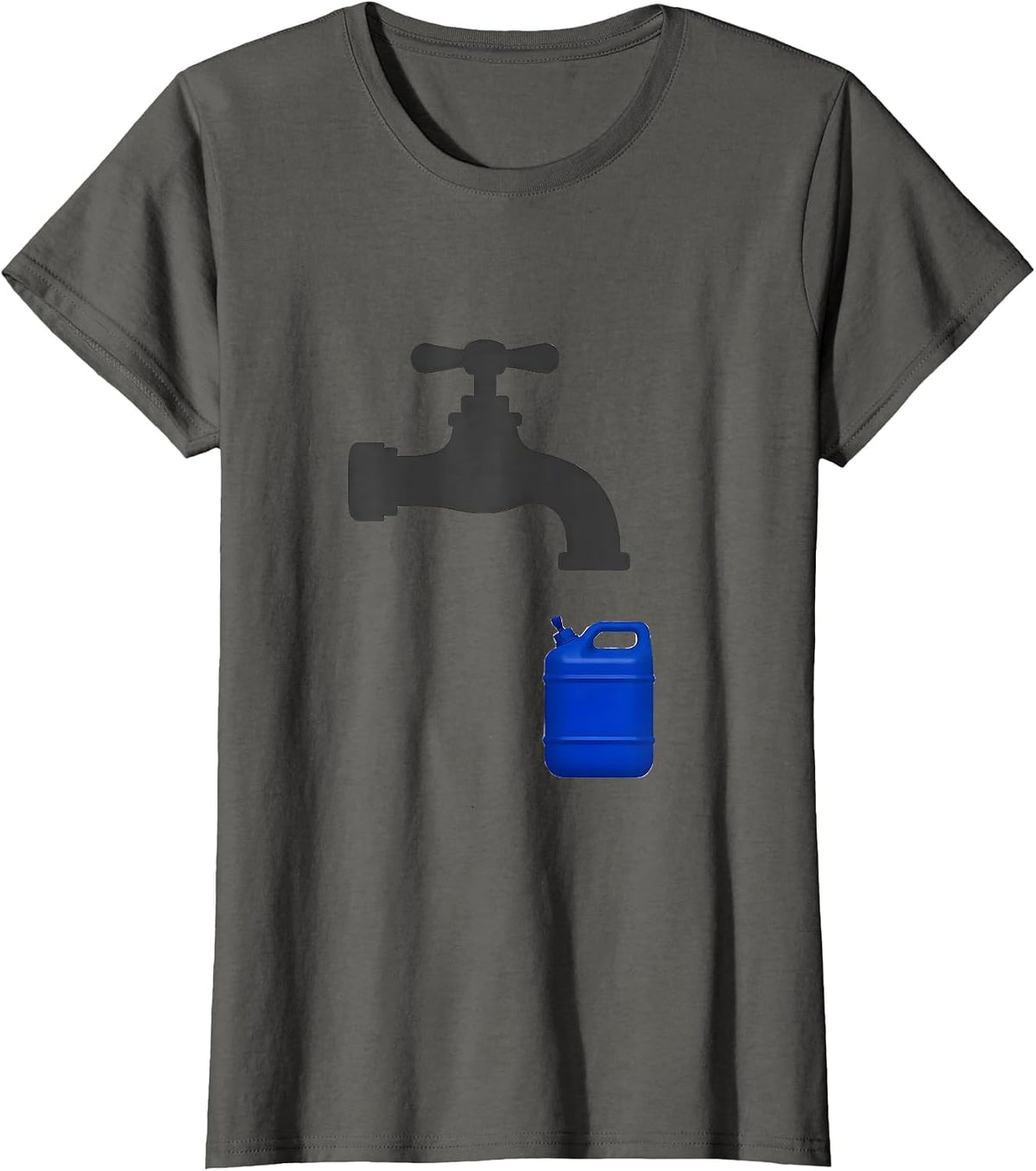 Women's Faucet Jerry Can Minimalist Van Life Nomad T-Shirt - Asphalt Grey