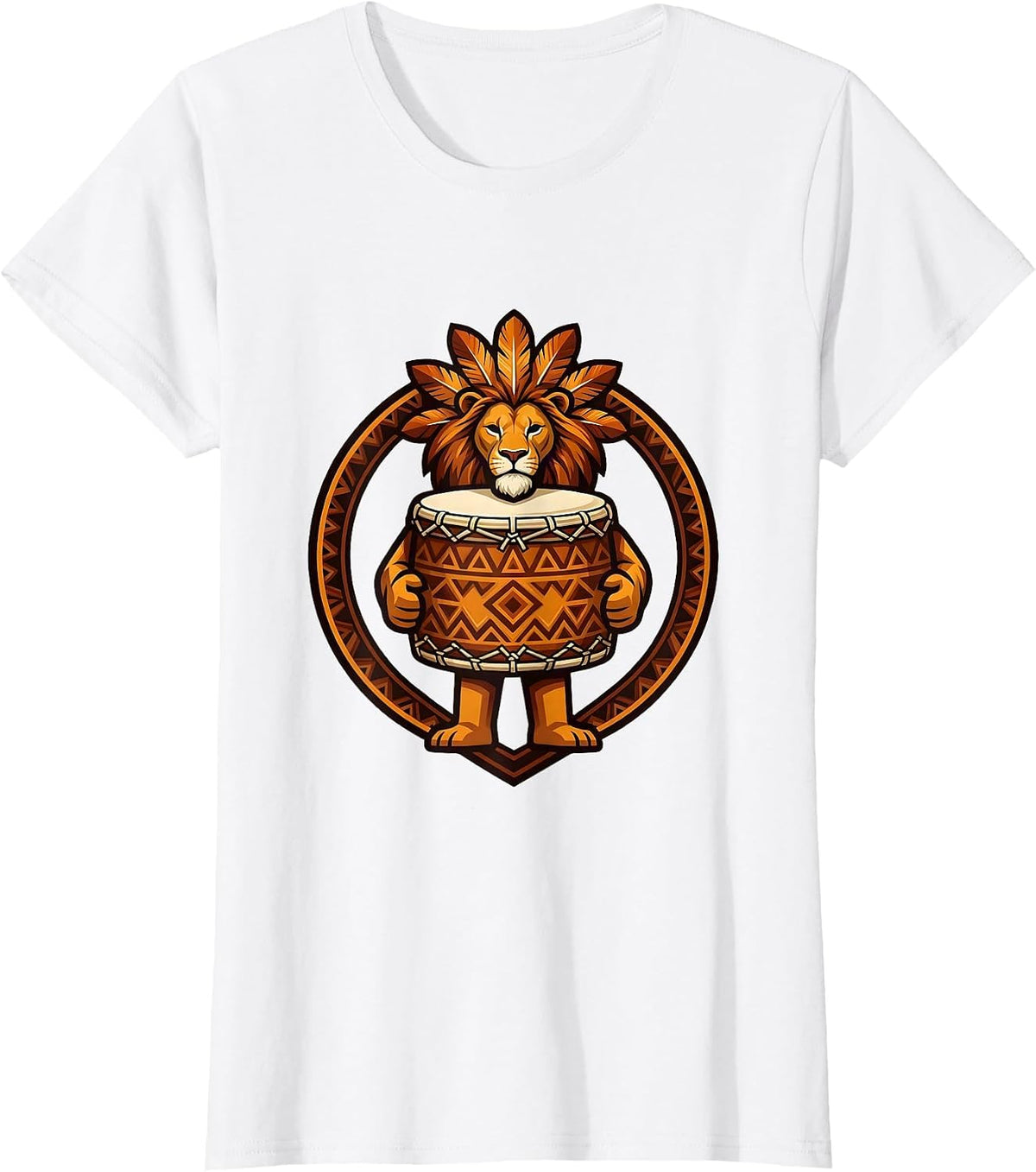 Isibindi House Tribal Drum Graphic T-Shirt - White