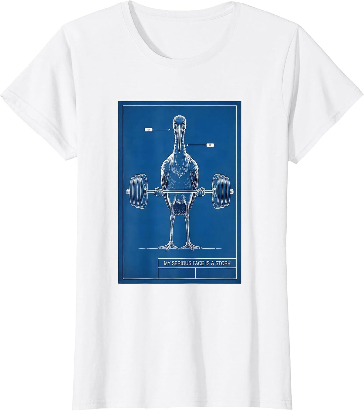 Women's My Serious Face Is A Stork Funny Gym Weightlifting Workout T-Shirt - White