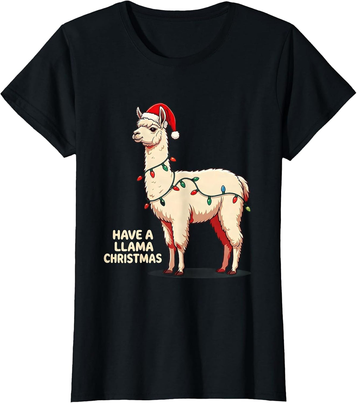Have A Llama Christmas Funny Llama Lover Animal Humor T-Shirt - Black