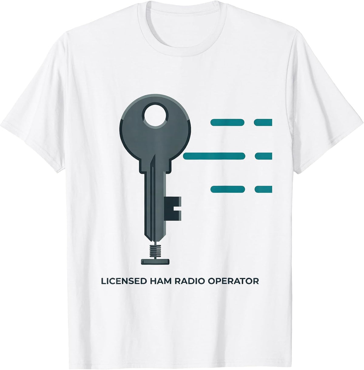 Men's Licensed Ham Radio Operator Flat Vector Hobbyist Pride T-Shirt - White