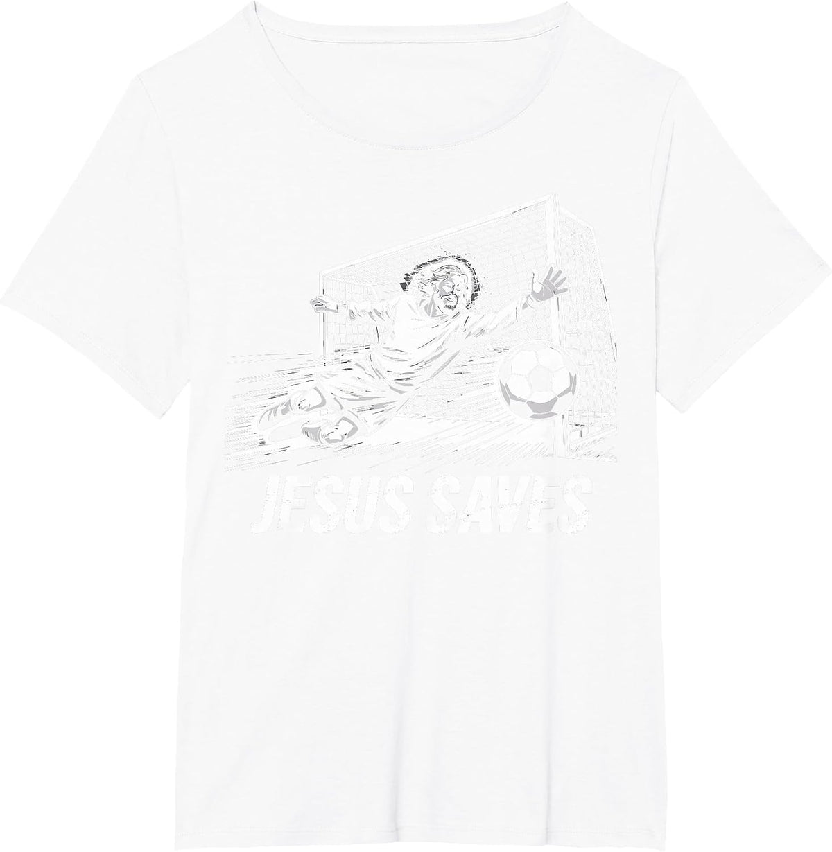 Soccer Goalie Goalkeeper Jesus Saves Christian Soccer Player T-Shirt - White
