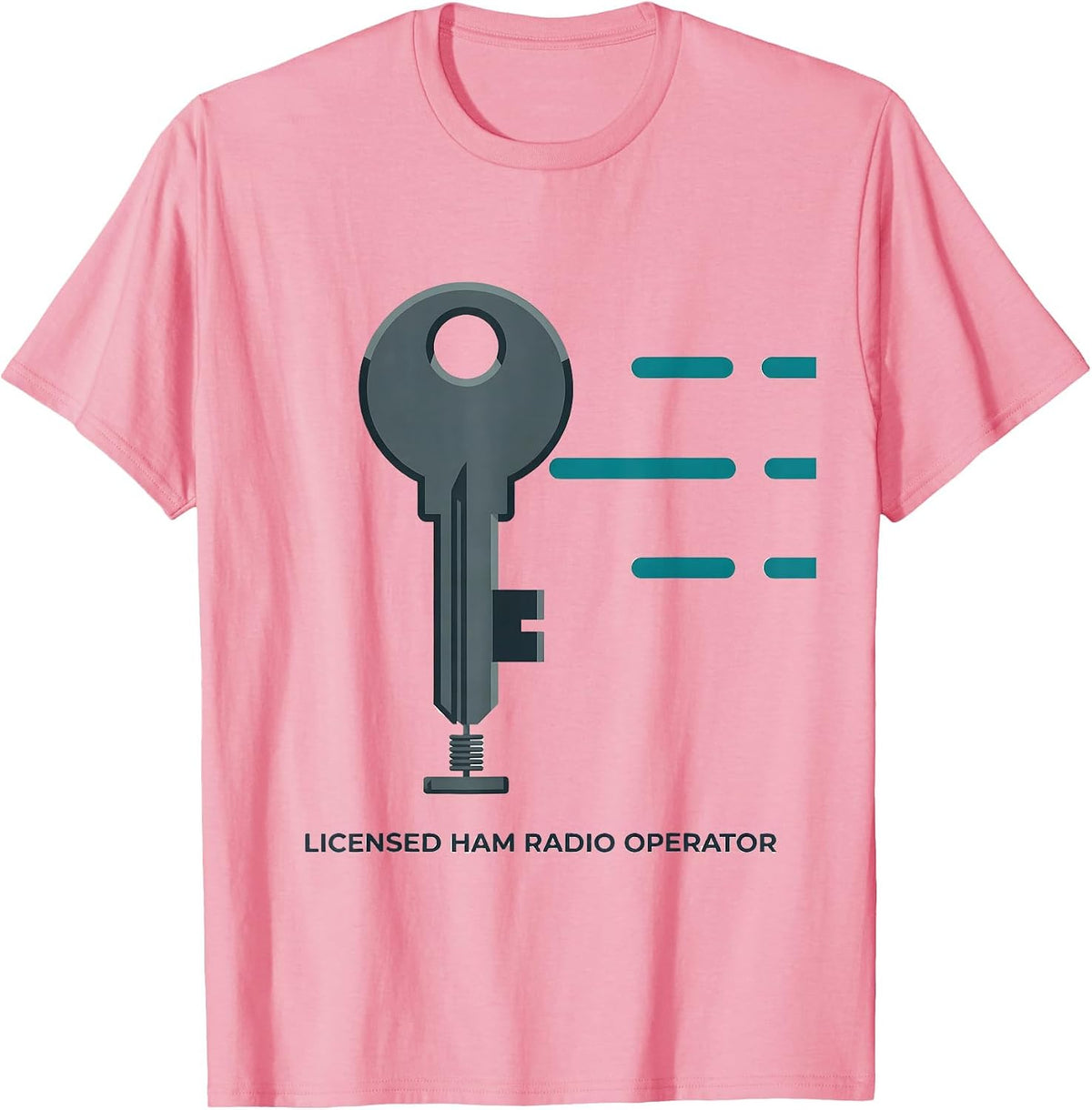 Men's Licensed Ham Radio Operator Flat Vector Hobbyist Pride T-Shirt - Pink