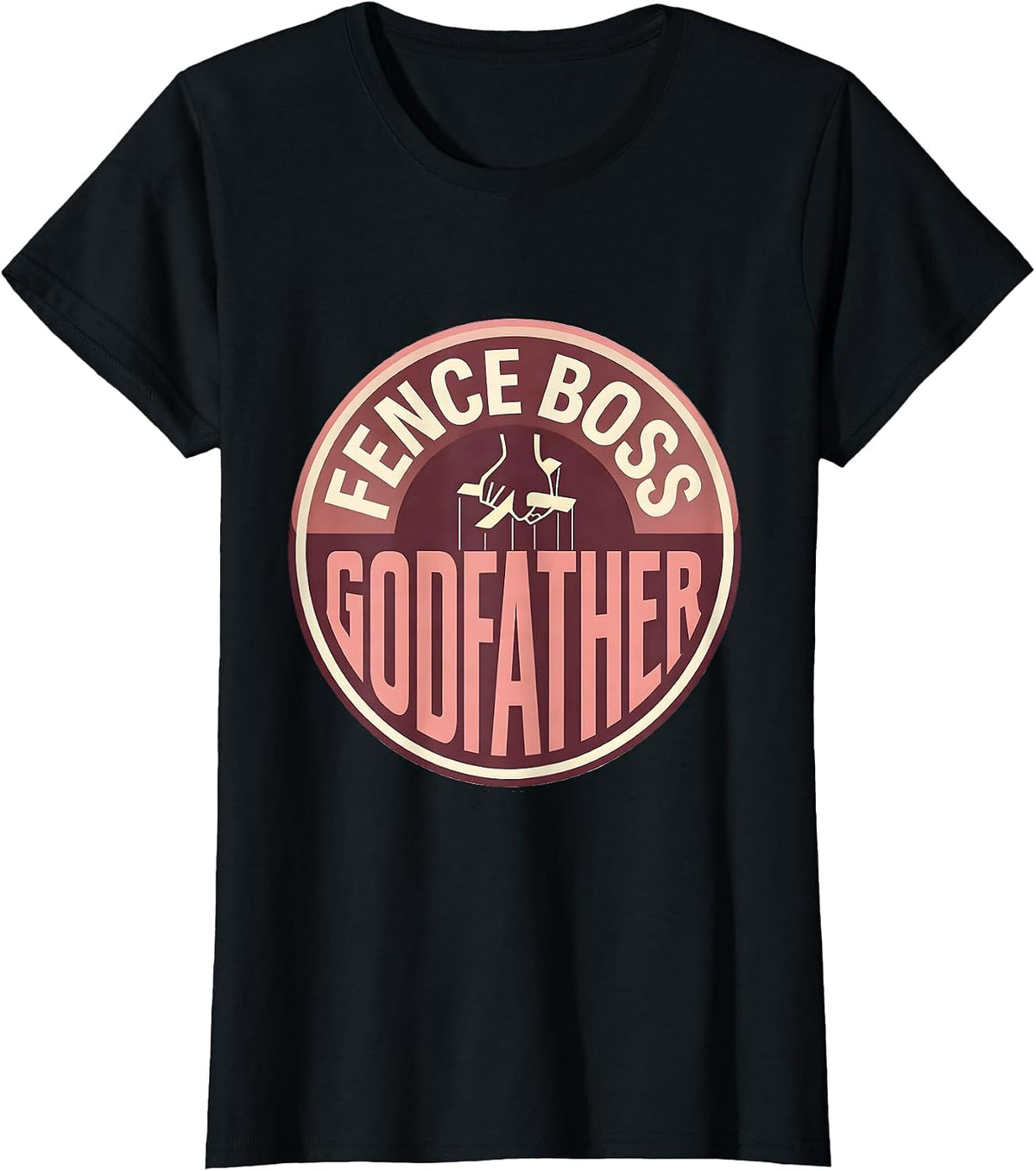 Women's Fence Boss Godfather Funny Family Matching Rodeo Cowgirl T-Shirt - Black