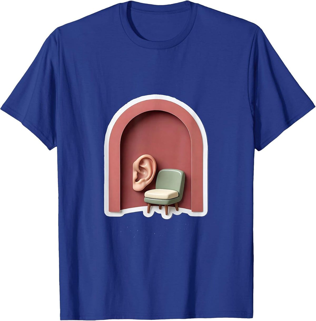 Rounded Doorway Ear Chair Sticker School Counselor Humor T-Shirt - Royal Blue