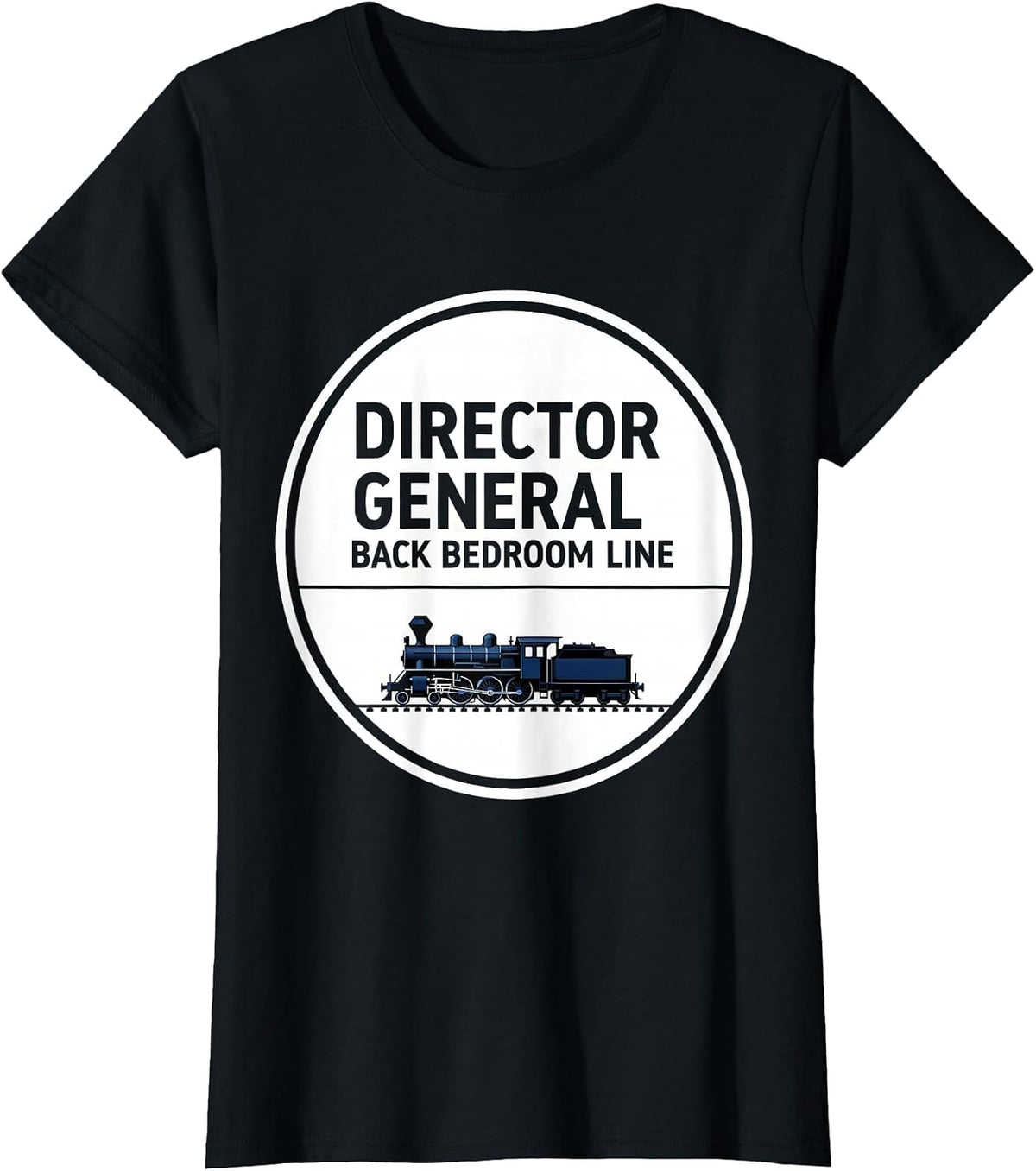 Director General Back Bedroom Line Vintage Steam Train T-Shirt - Black
