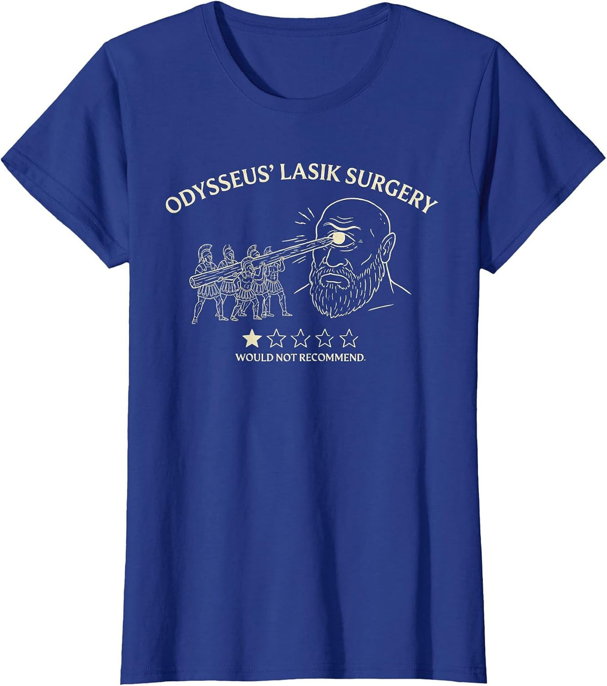 Funny Odysseus Lasik Surgery | Greek Mythology Cyclops Meme T-Shirt - Royal Blue