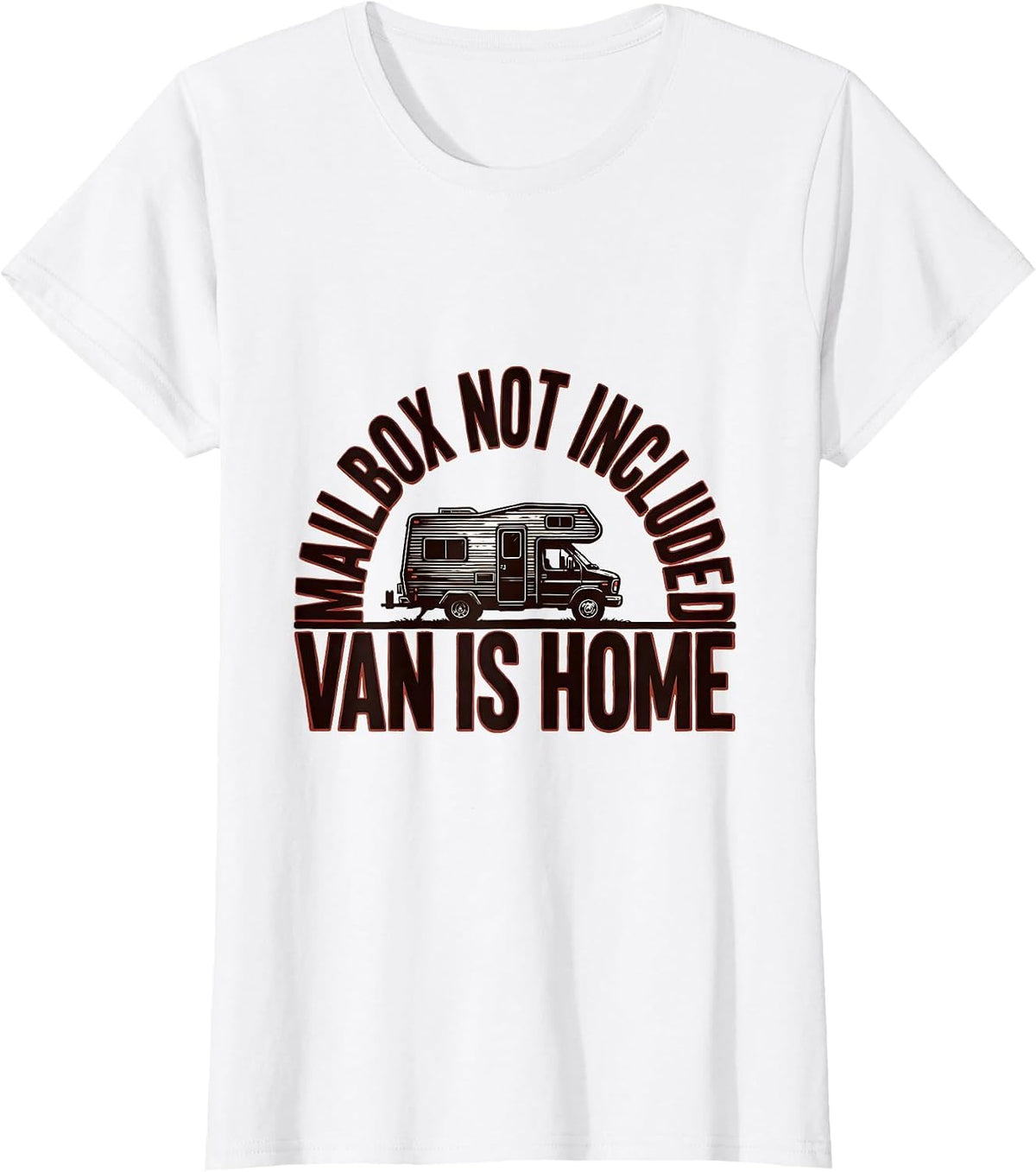 Mailbox Not Included, Van Is Home Retro Van Life Nomads T-Shirt - White
