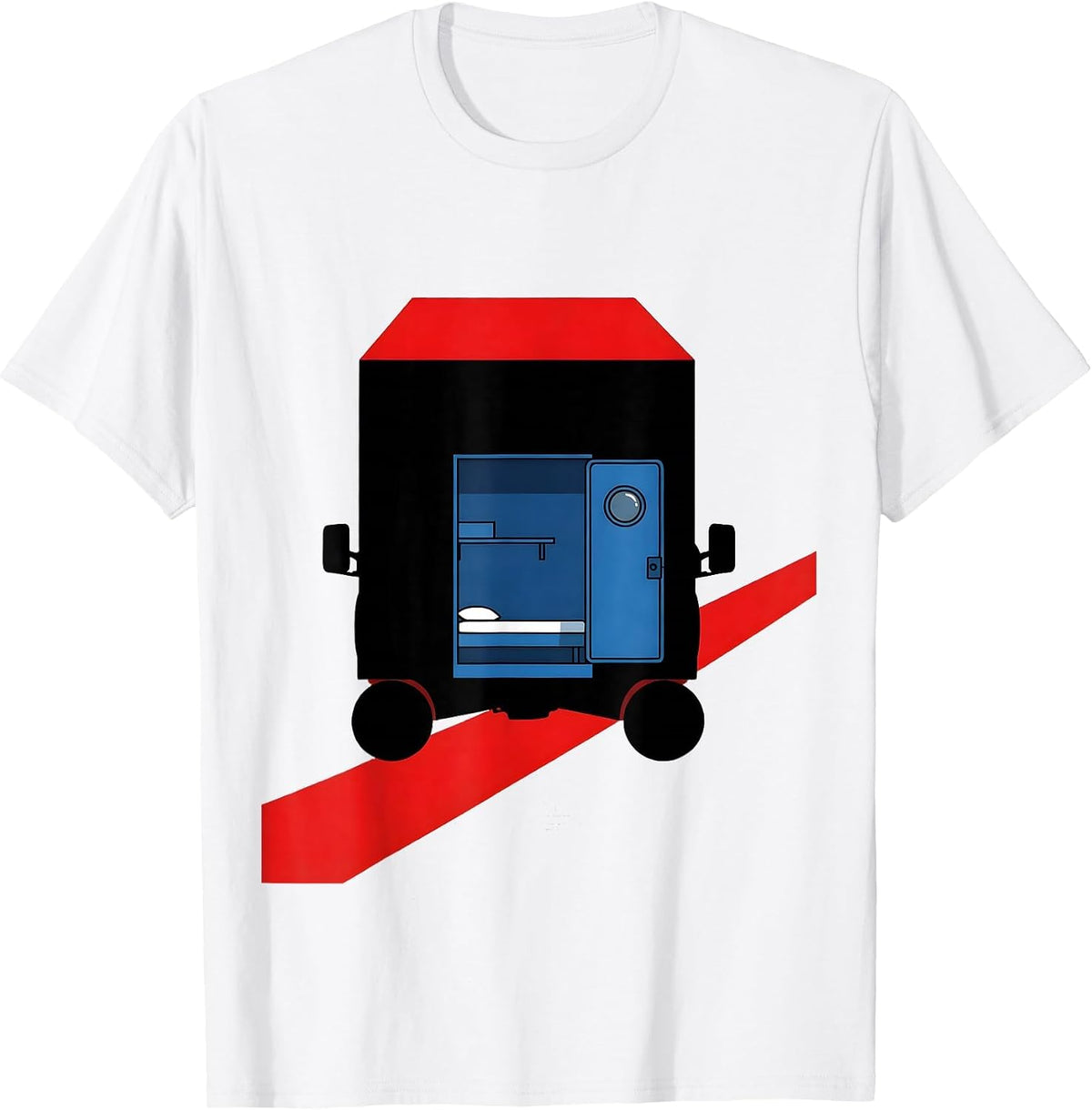 Men's Camper Van Cross-Section Bauhaus Modernist Van Life Dwellers T-Shirt - White